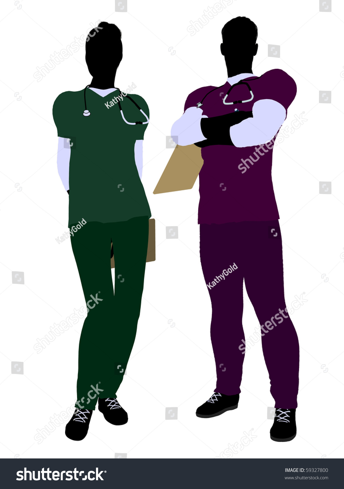 Female Male Doctor Silhouette On White Stock Illustration Shutterstock