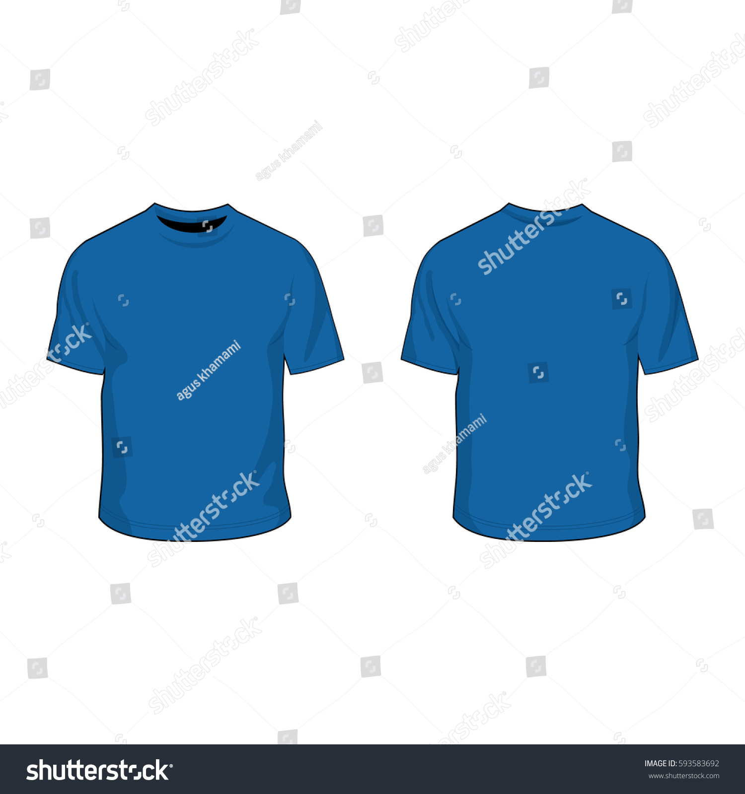 T Shirt Template Indigo Blue Stock Vector (Royalty Free) 593583692 ...