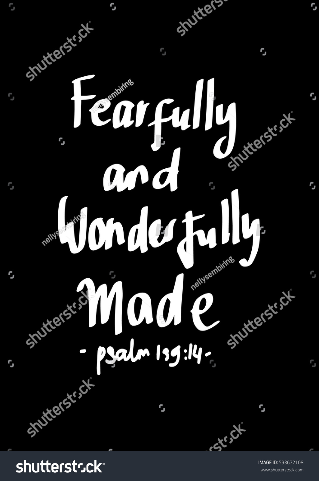 Fearfully Wonderfully Made Hand Lettered Quote Stock Vector Royalty Fearfully Wonderfully Made Hand Lettered Quote Stock Vector Royalty