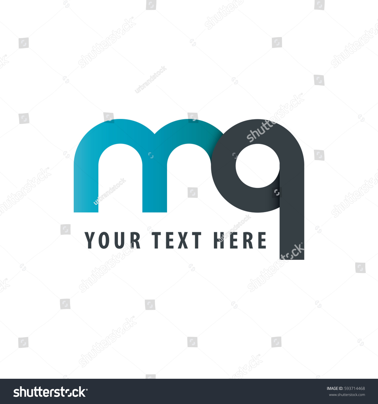 Initial Letter Mq Rounded Lowercase Logo Stock Vector Royalty Free