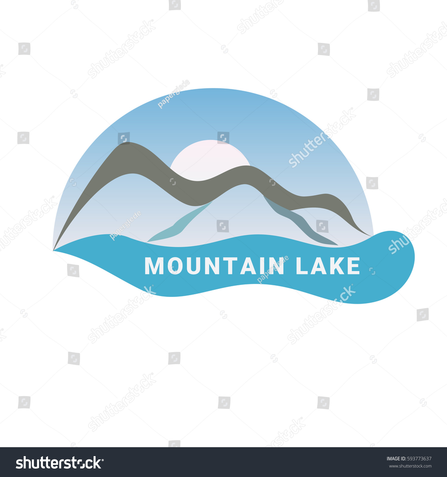 Lake Mountain Vector Isolated Logo Sign Stock Vector (Royalty Free ...