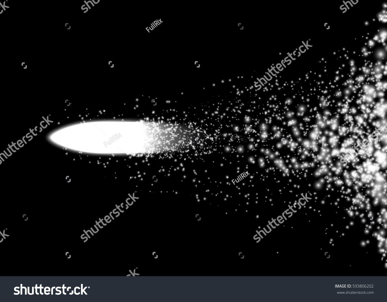 Flying Bullet Light Particles Vector Illustration Stock Vector (Royalty ...