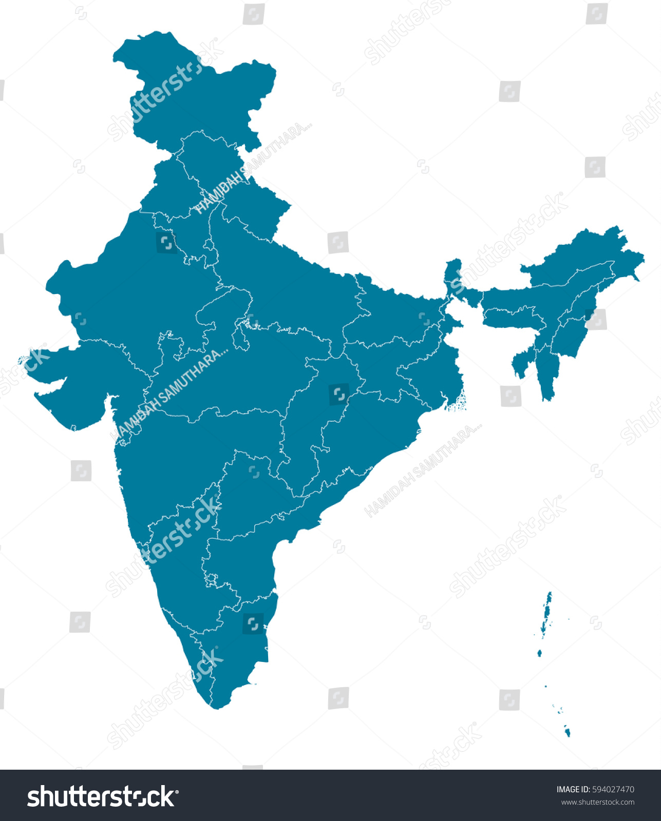 India Blue Map Vector Stock Vector (Royalty Free) 594027470 | Shutterstock