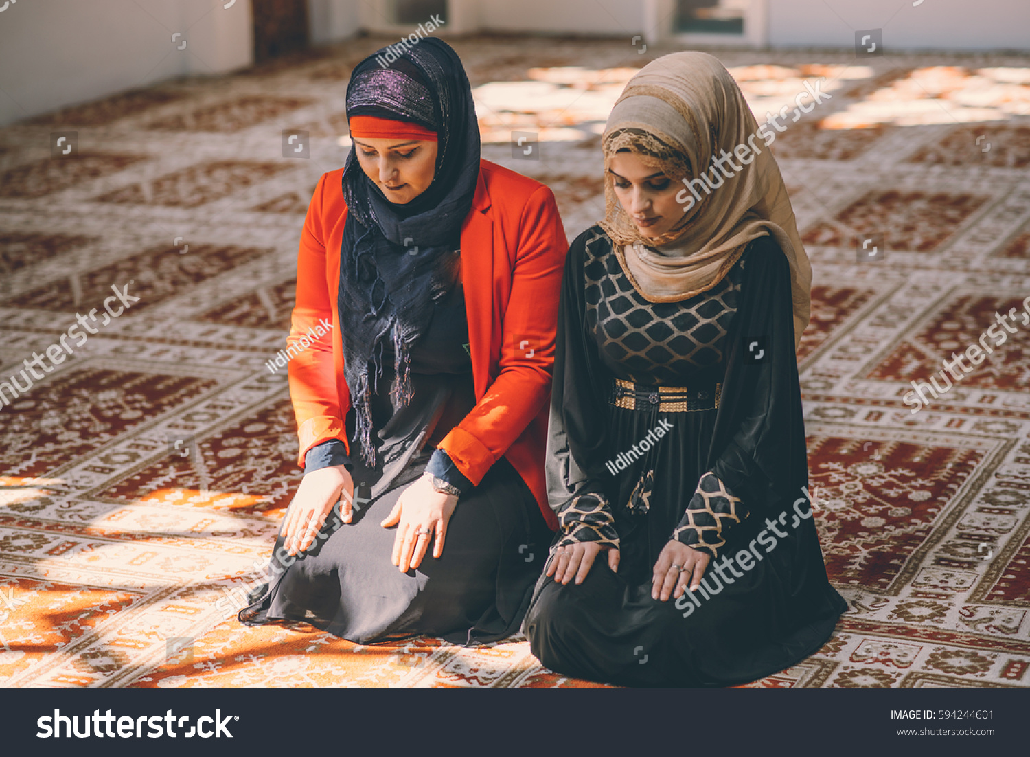 muslim praying on knees