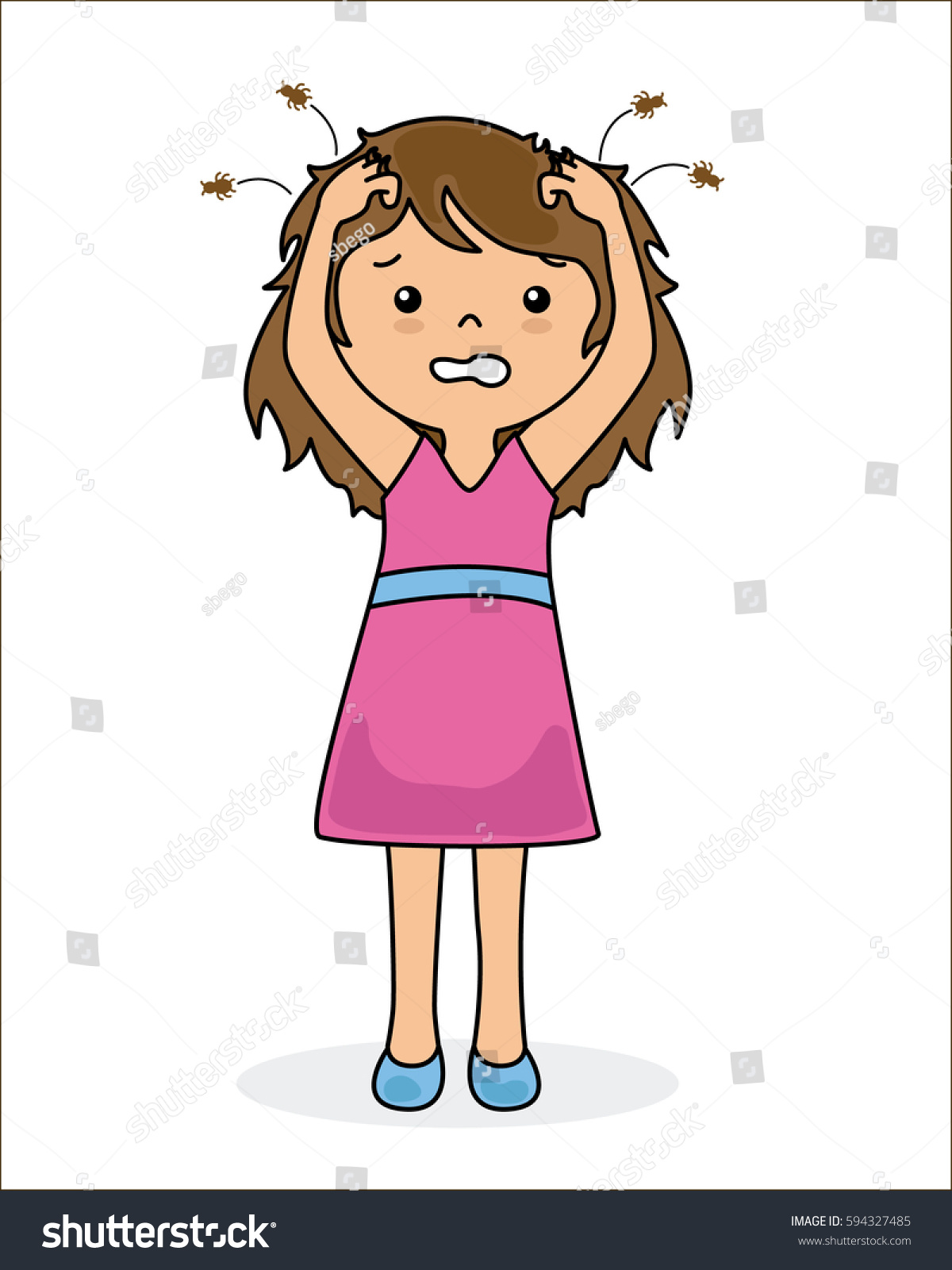 Girl Lice Stock Vector (Royalty Free) 594327485 | Shutterstock