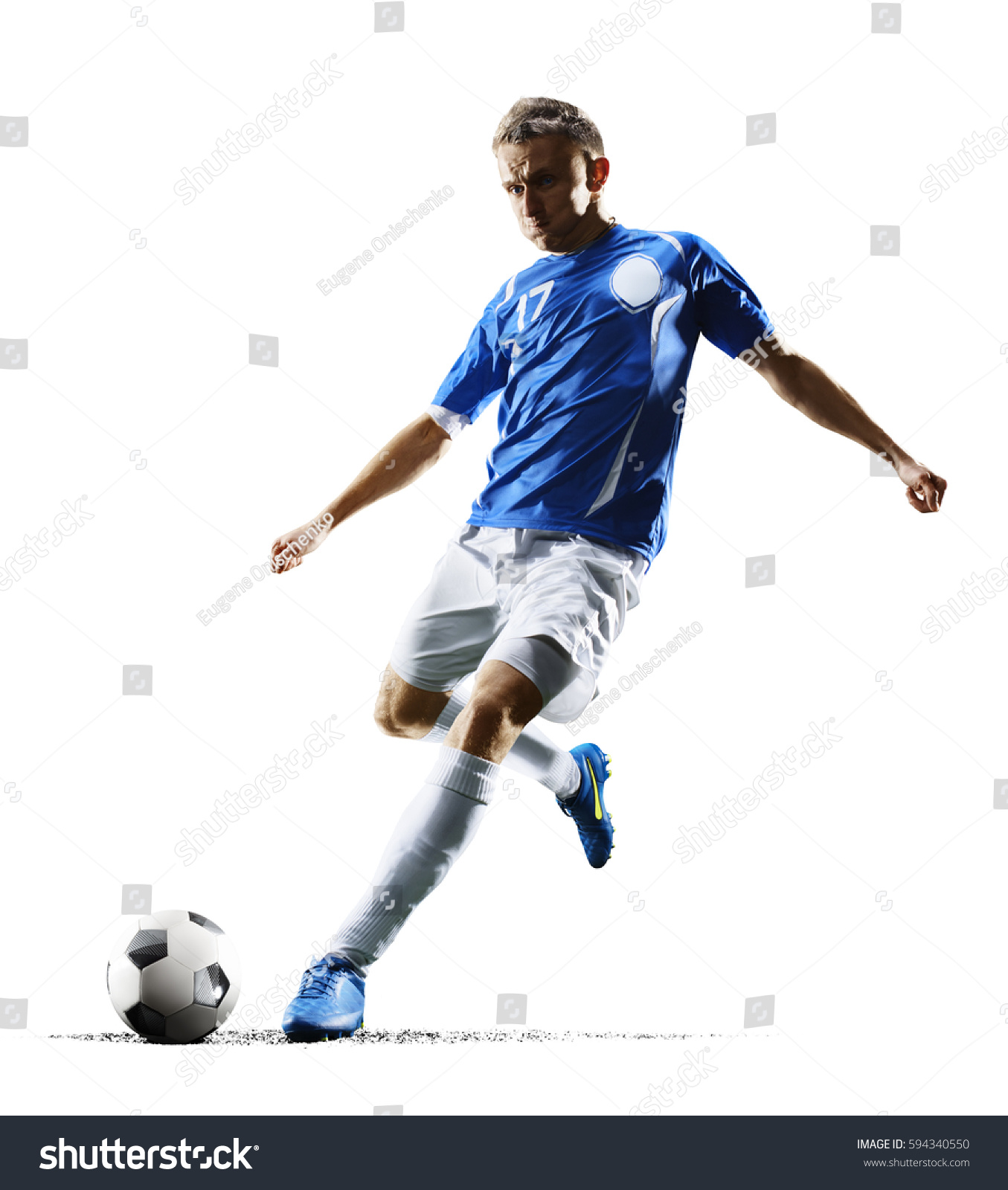 Professional Football Soccer Player Action Isolated Stock Photo ...