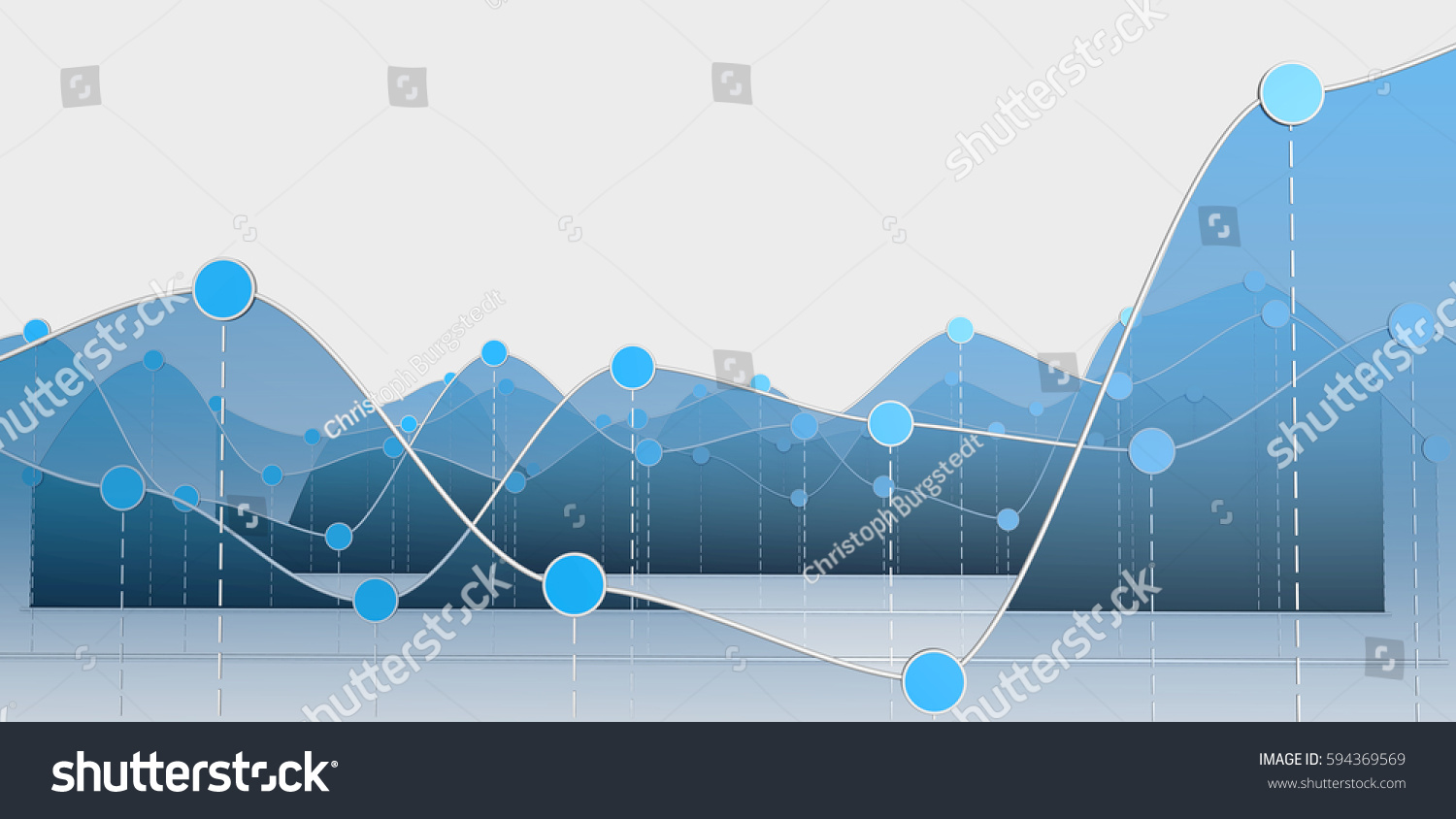 3d Illustration Curve Chart Line Graph Stock Illustration 594369569 ...