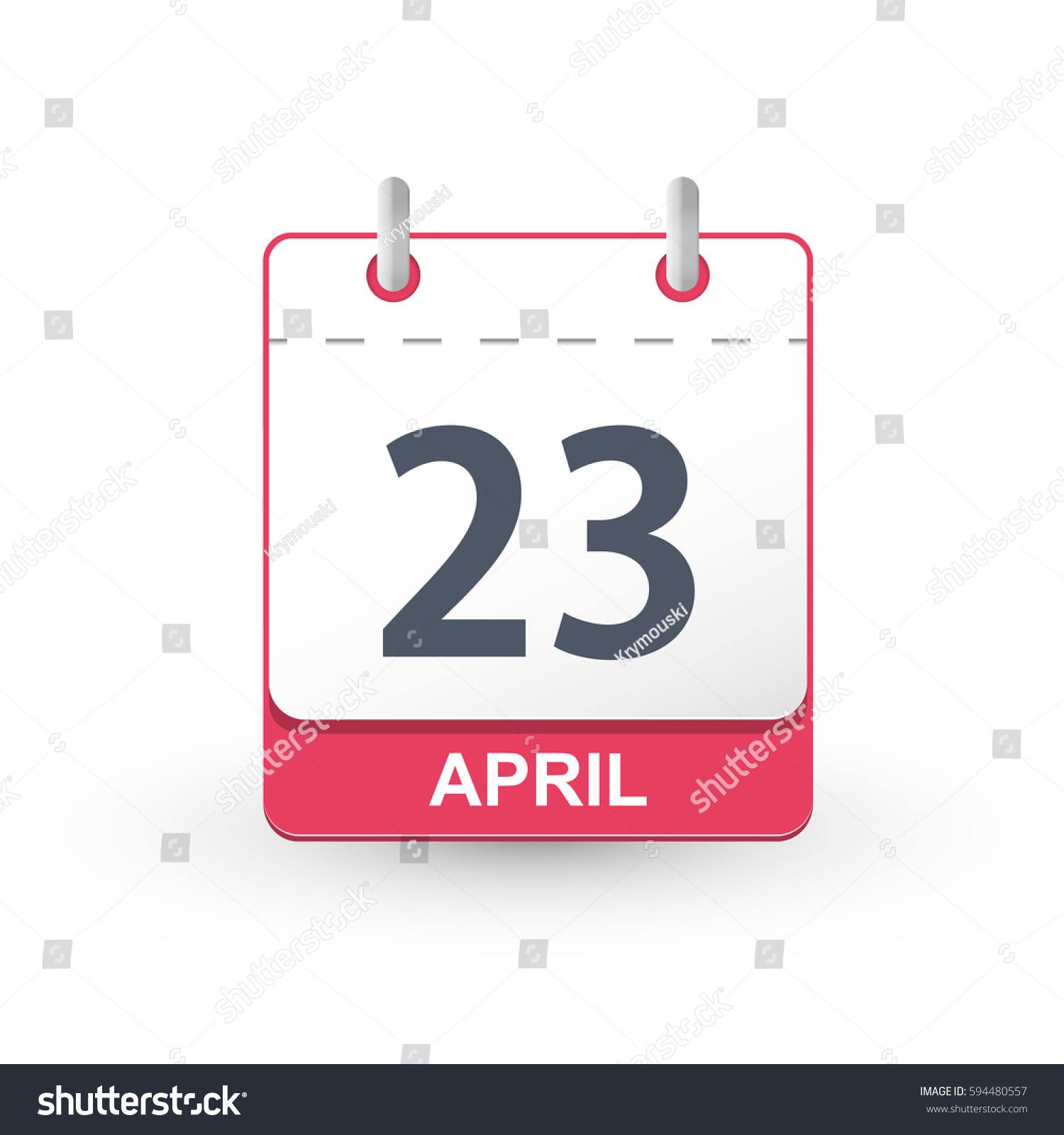 Calendar Icon 23 April Vector Illustration Stock Vector (Royalty Free ...