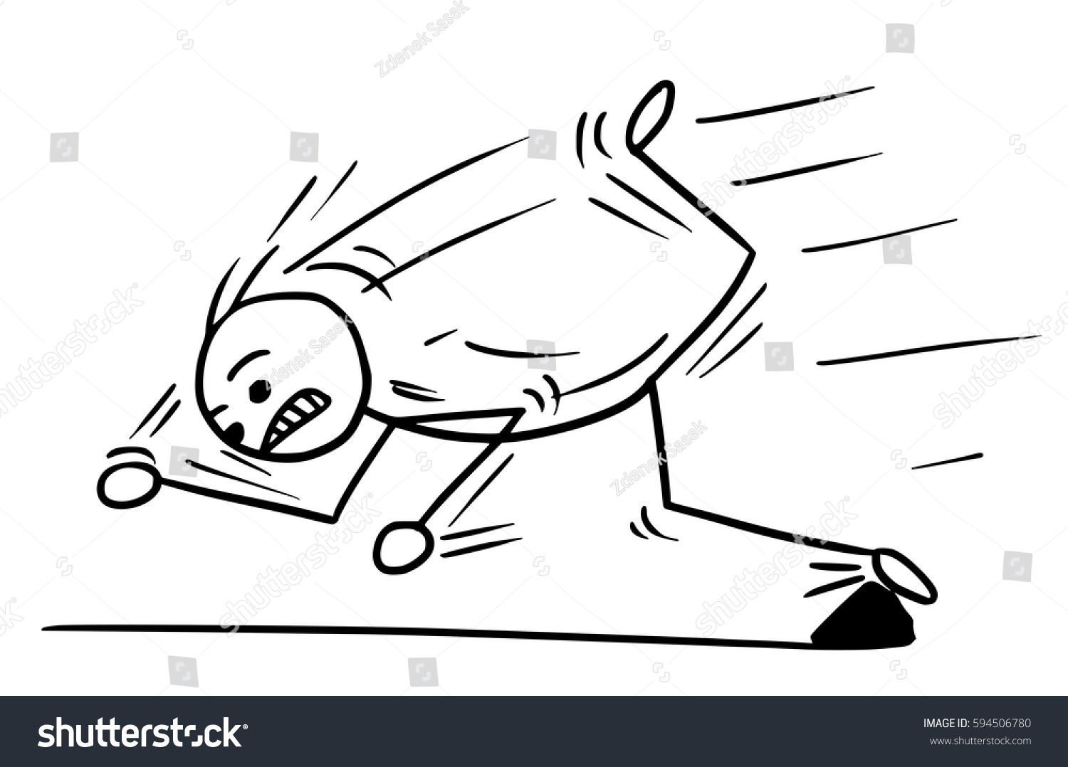 Cartoon Vector Stickman Man Falling Stumble Stock Vector (Royalty Free ...