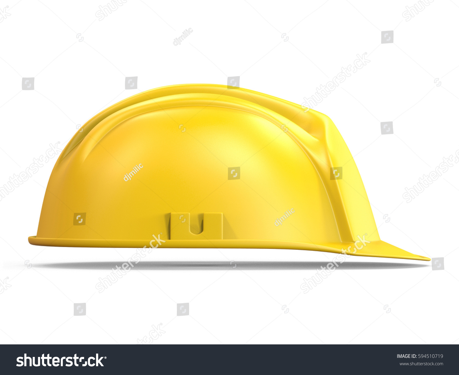 Yellow Safety Helmet Side View 3d Stock Illustration 594510719 ...