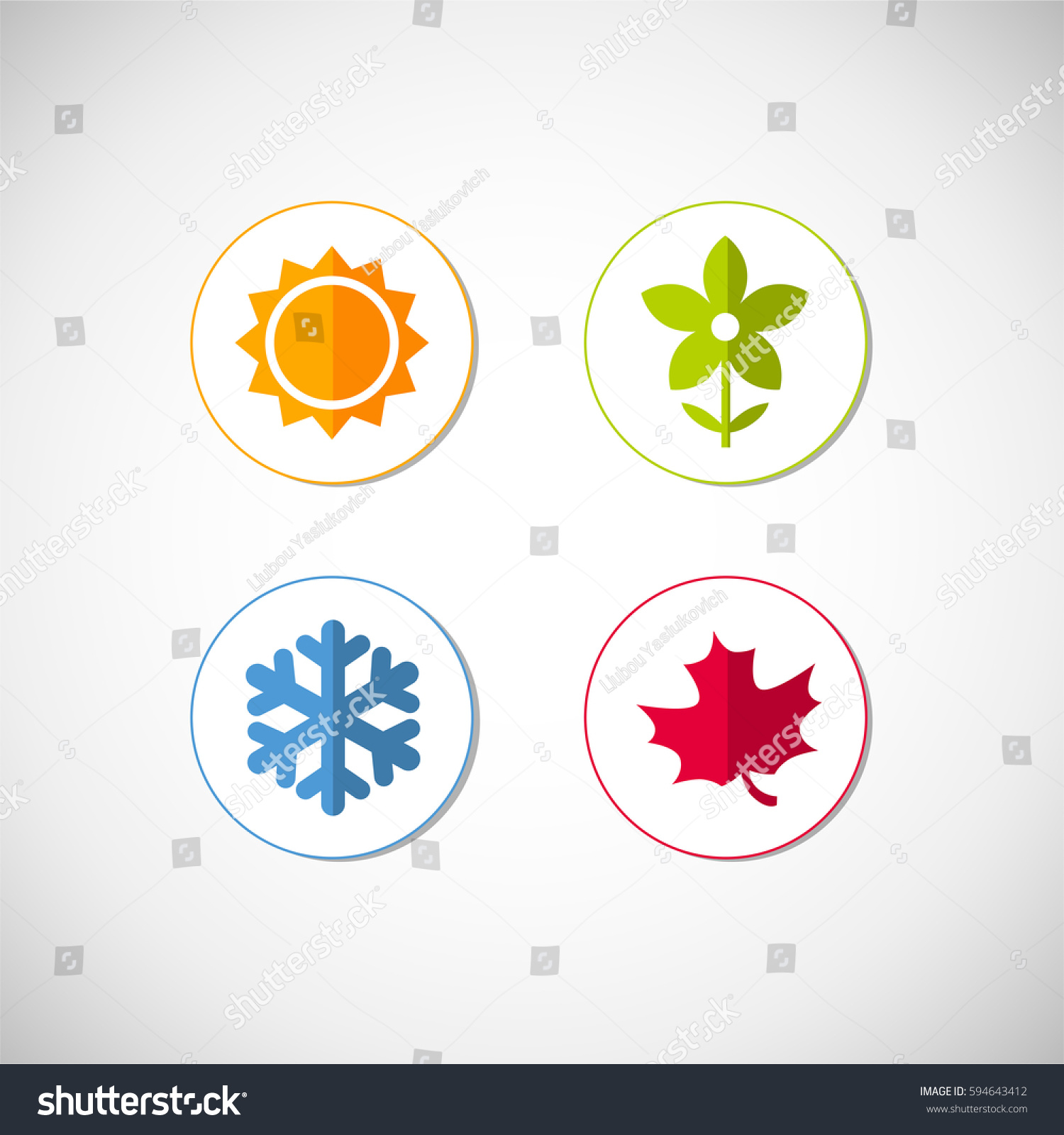 Vector Season Icons Four Seasons Icon Stock Vector (Royalty Free ...