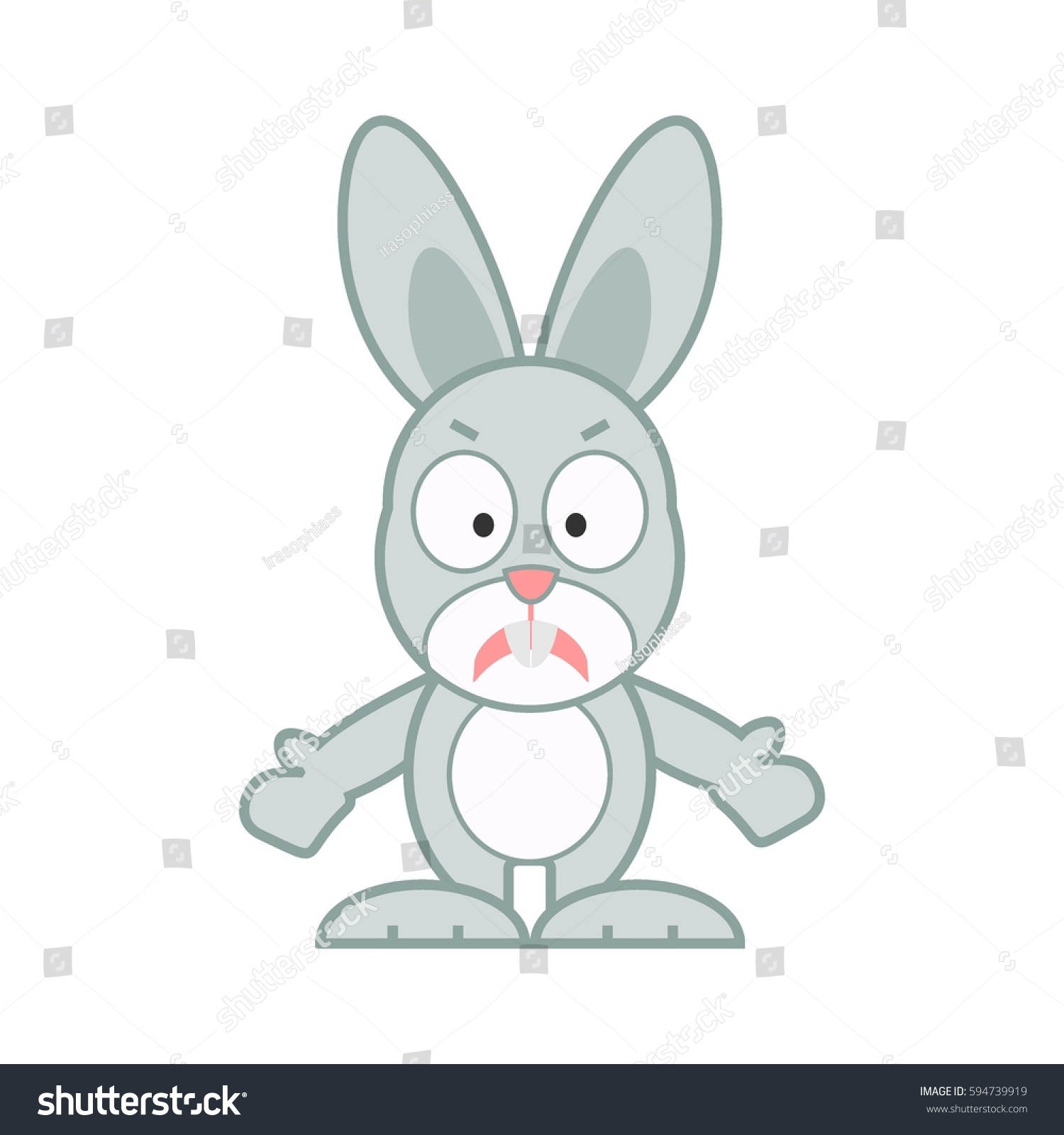 Cartoon Cute Rabbit Character Rabbit Cartoon Stock Vector (Royalty Free ...