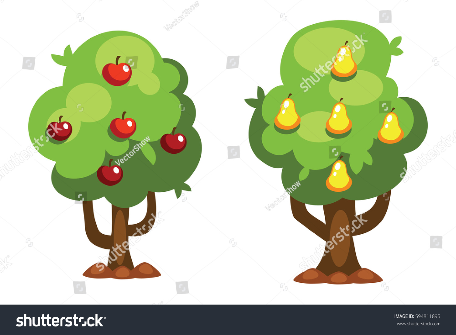 Дерево с разными яблоками для детей