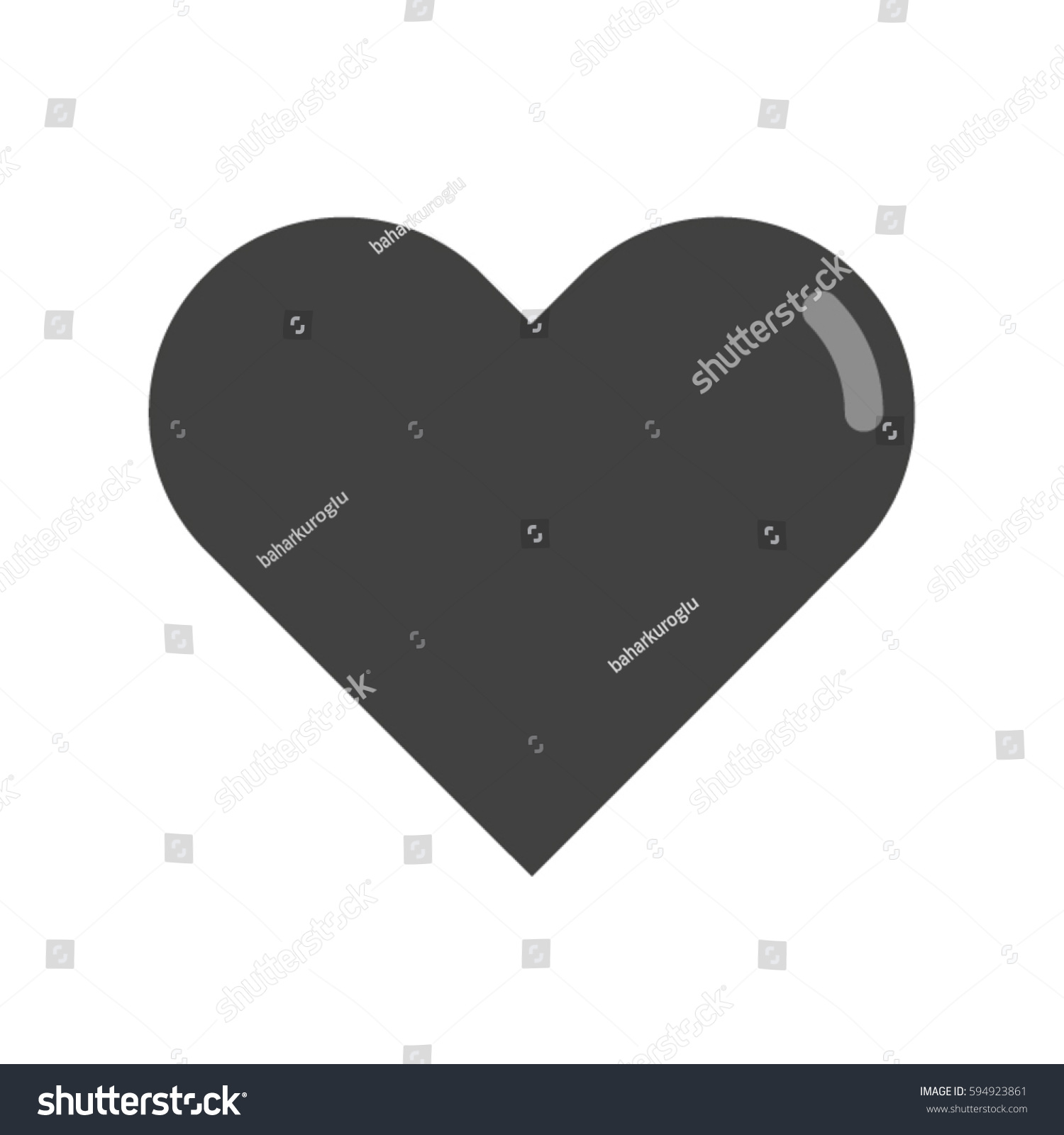 Black Vector Heart Stock Vector (Royalty Free) 594923861 | Shutterstock