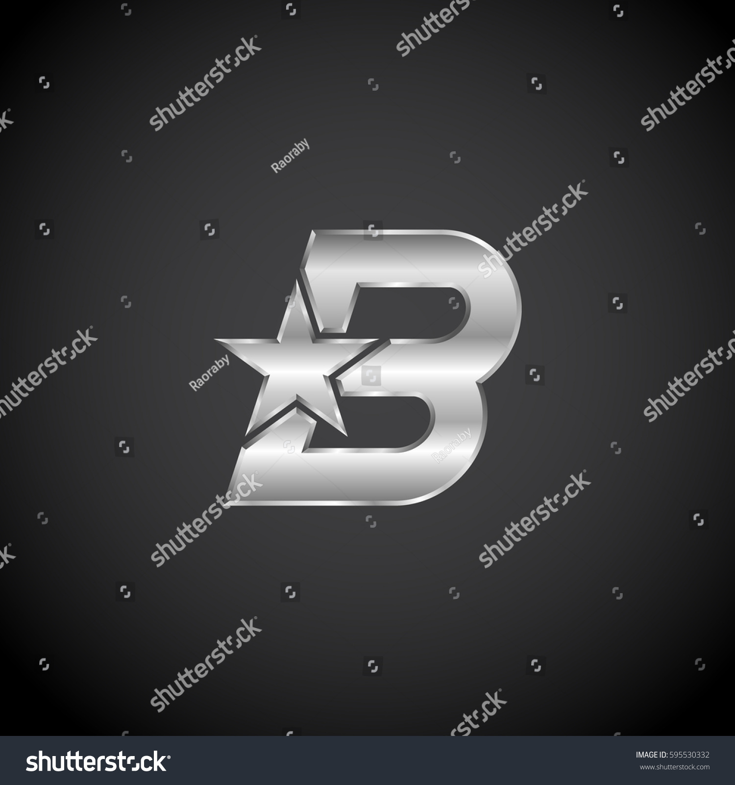 Letter B Star Metallic Texture3d Glossy Stock Vector (Royalty Free ...