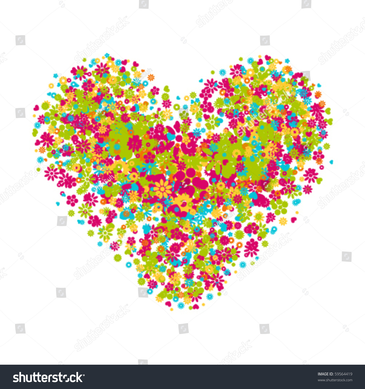 Floral Heart Shape Vector Background Stock Vector (Royalty Free ...