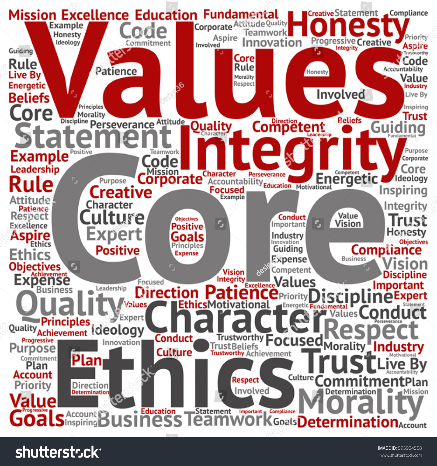 Vector Conceptual Core Values Integrity Ethics Stock Vector (Royalty ...