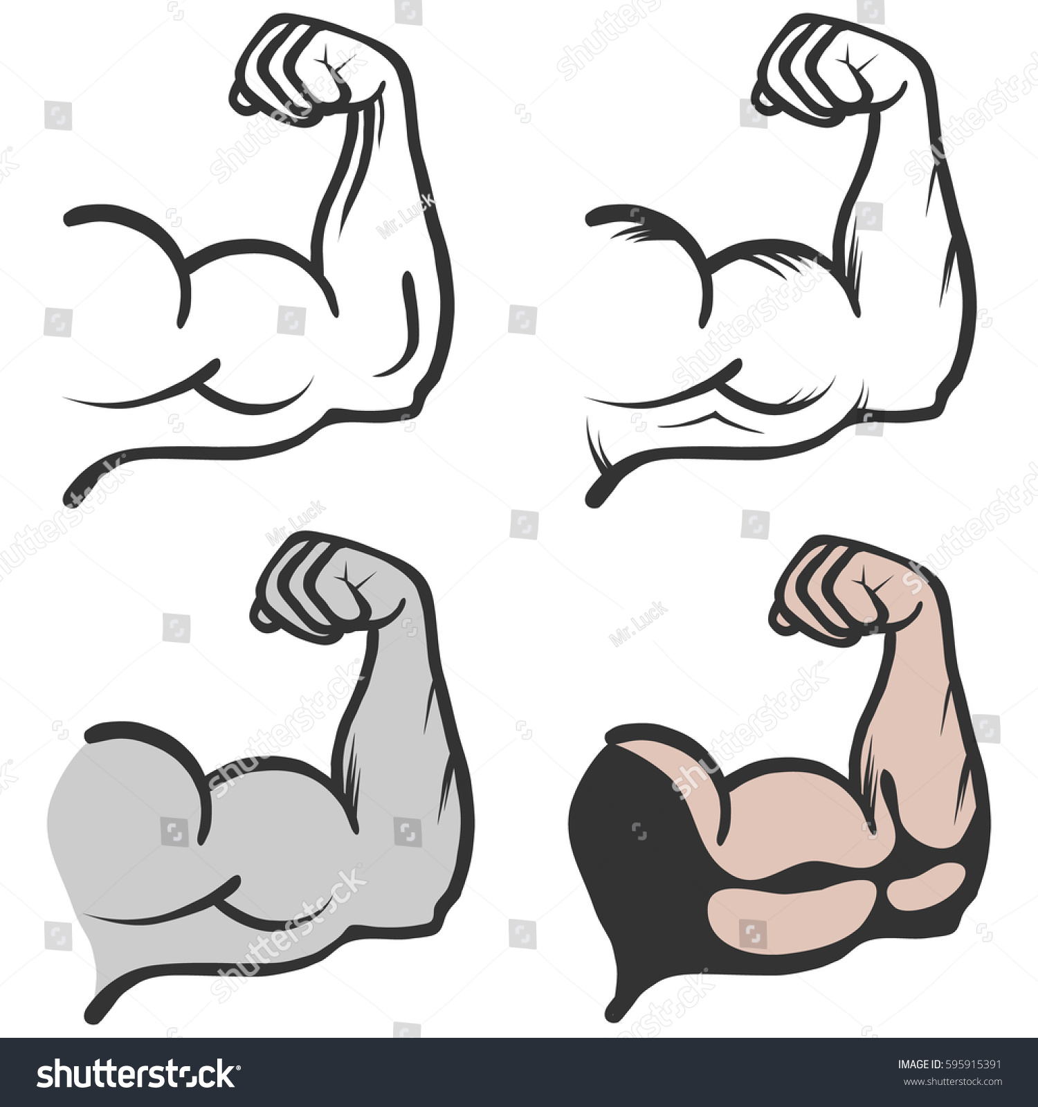 Biceps Biceps Icon Muscle Arm Flat Stock Vector (Royalty Free ...