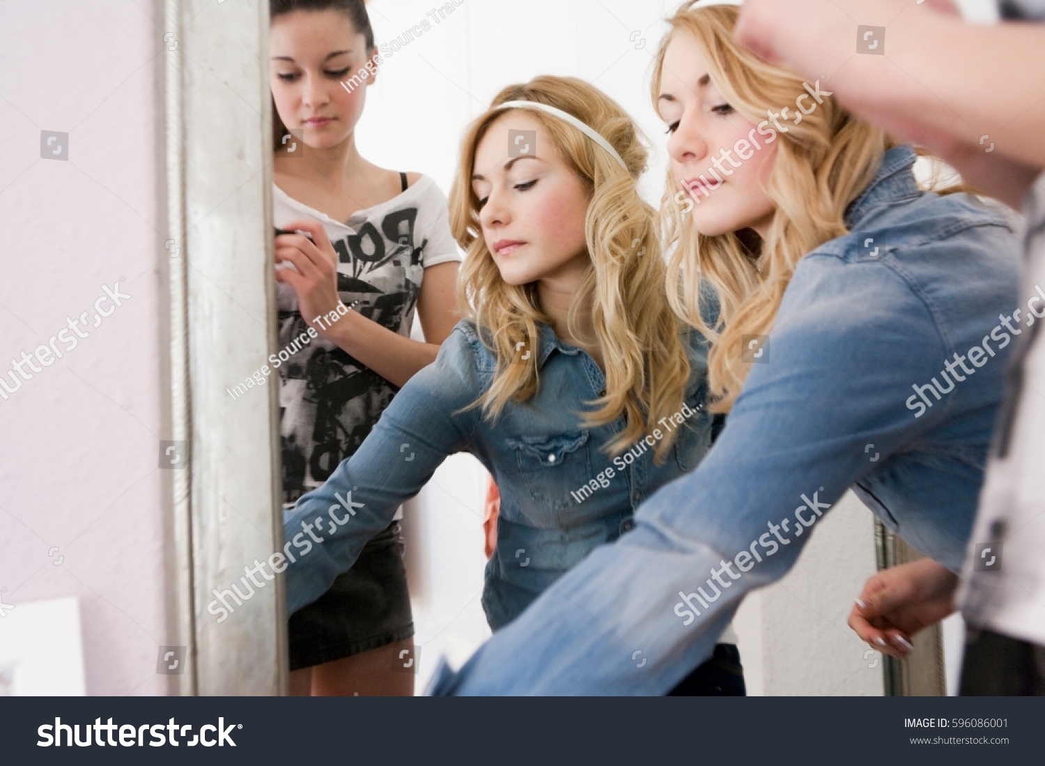 Teenage Girls Getting Dressed Stock Photo 596086001 | Shutterstock