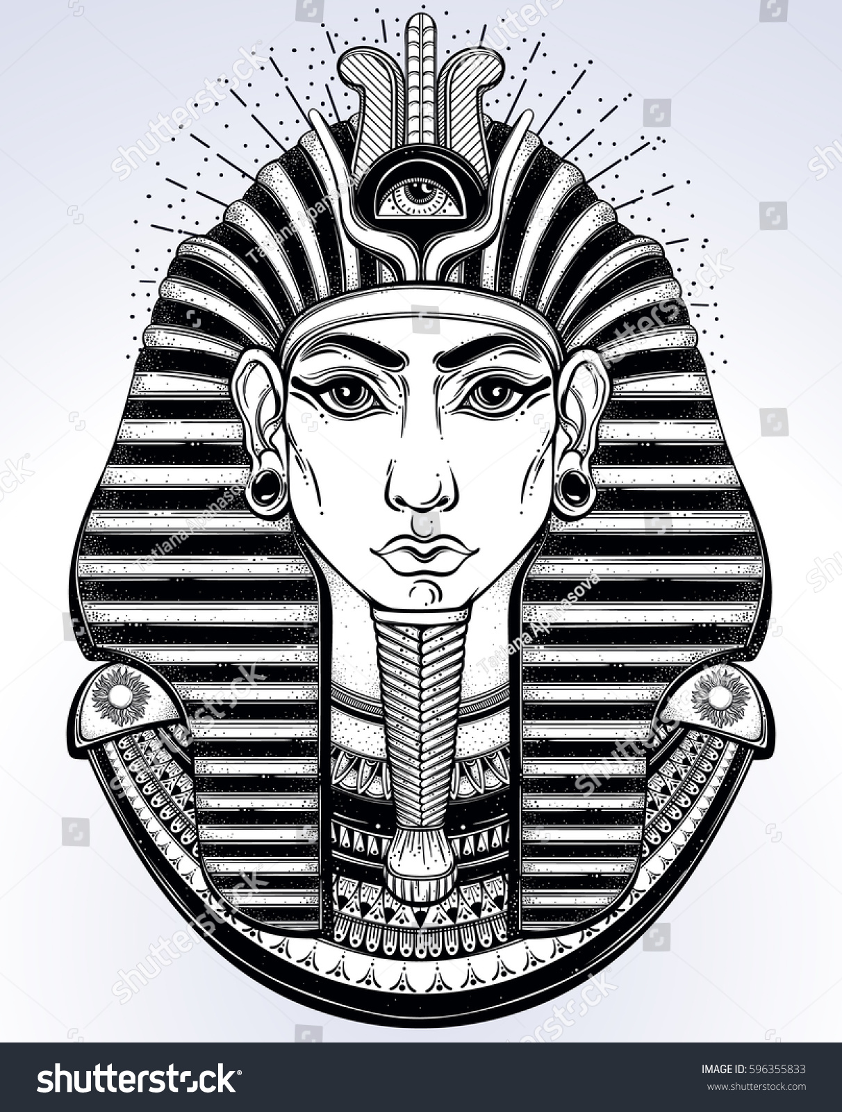Фараон Тутанхамон эскиз тату