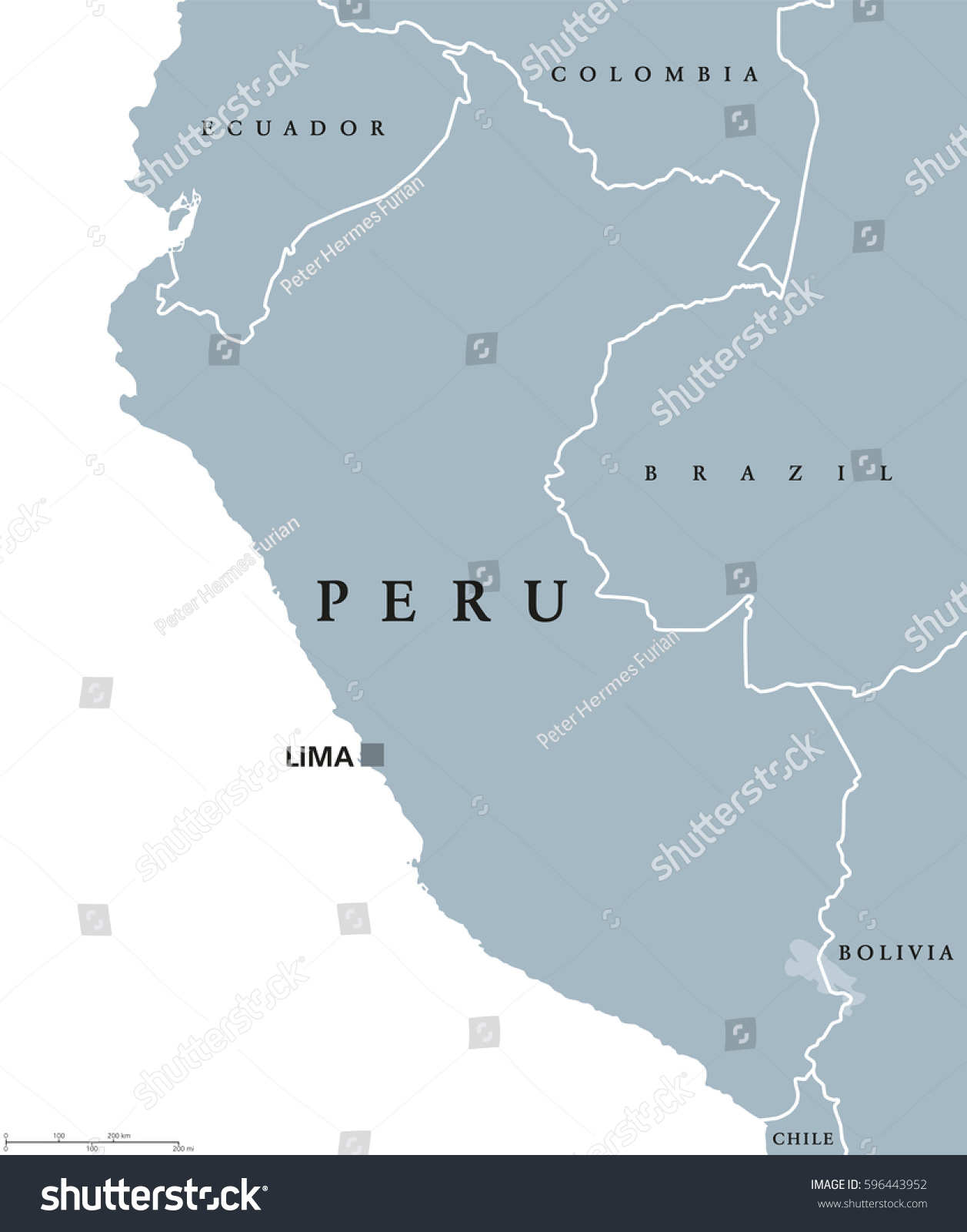 Capital Of Peru Map Peru Political Map Capital Lima National Stock Vector (Royalty Free)  596443952 | Shutterstock