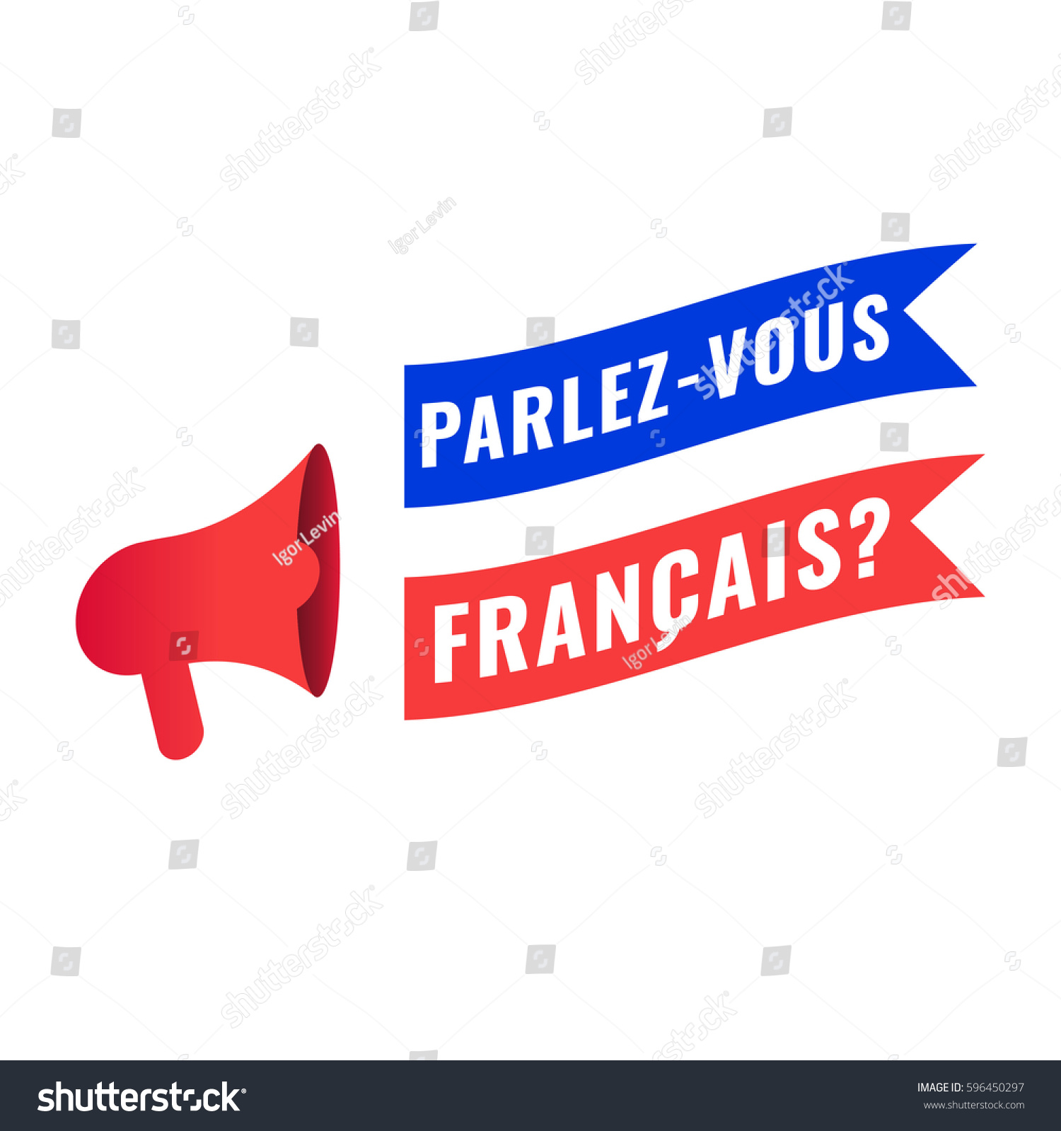 Parlez Vous Do You Speak Megaphone Stock Vector (royalty Free 