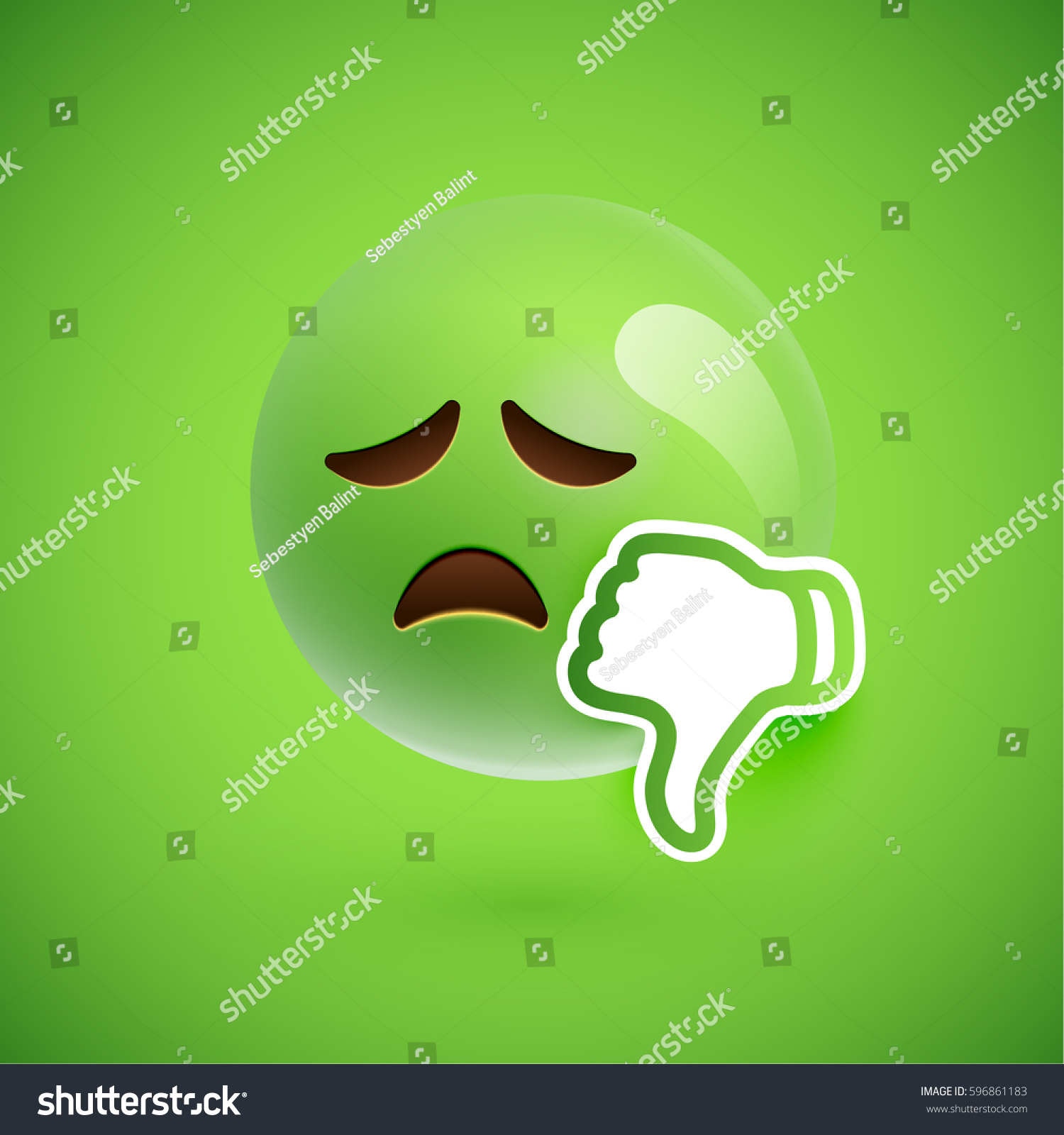 Emoticon Thumbs Down Vector Illustration Stock Vector (Royalty Free ...