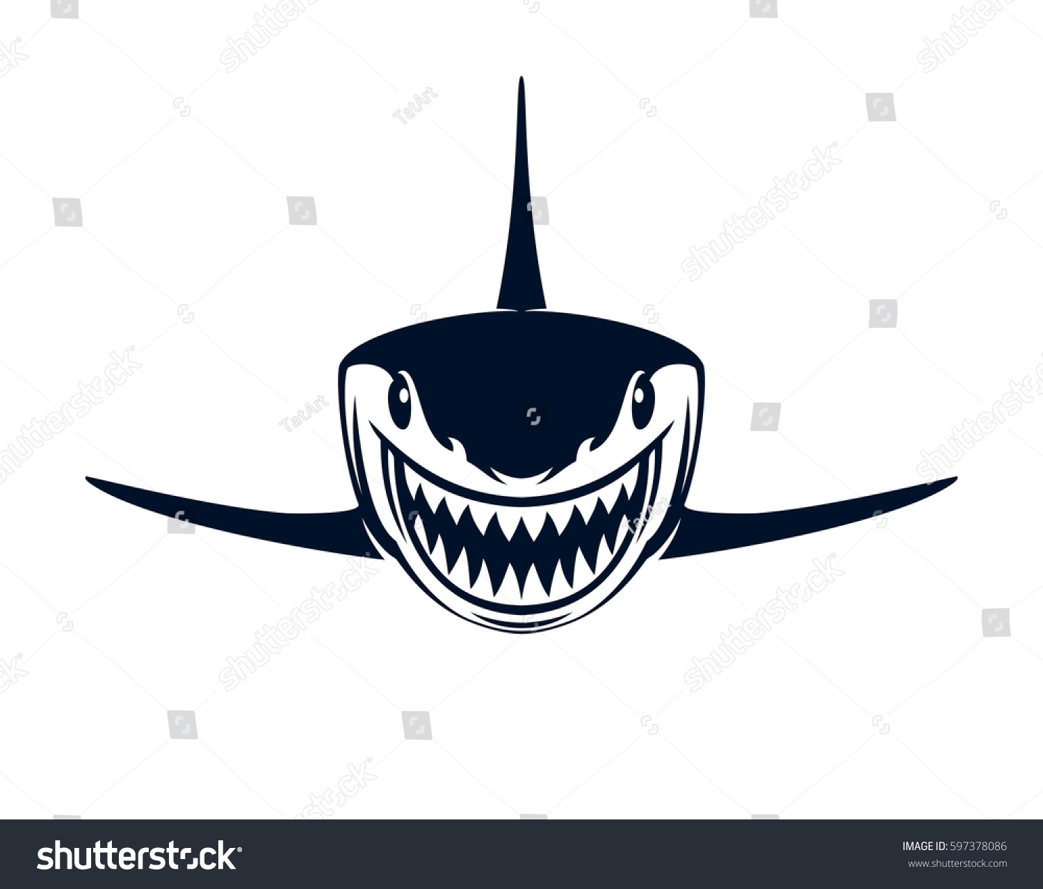 Силуэт зуб акулы