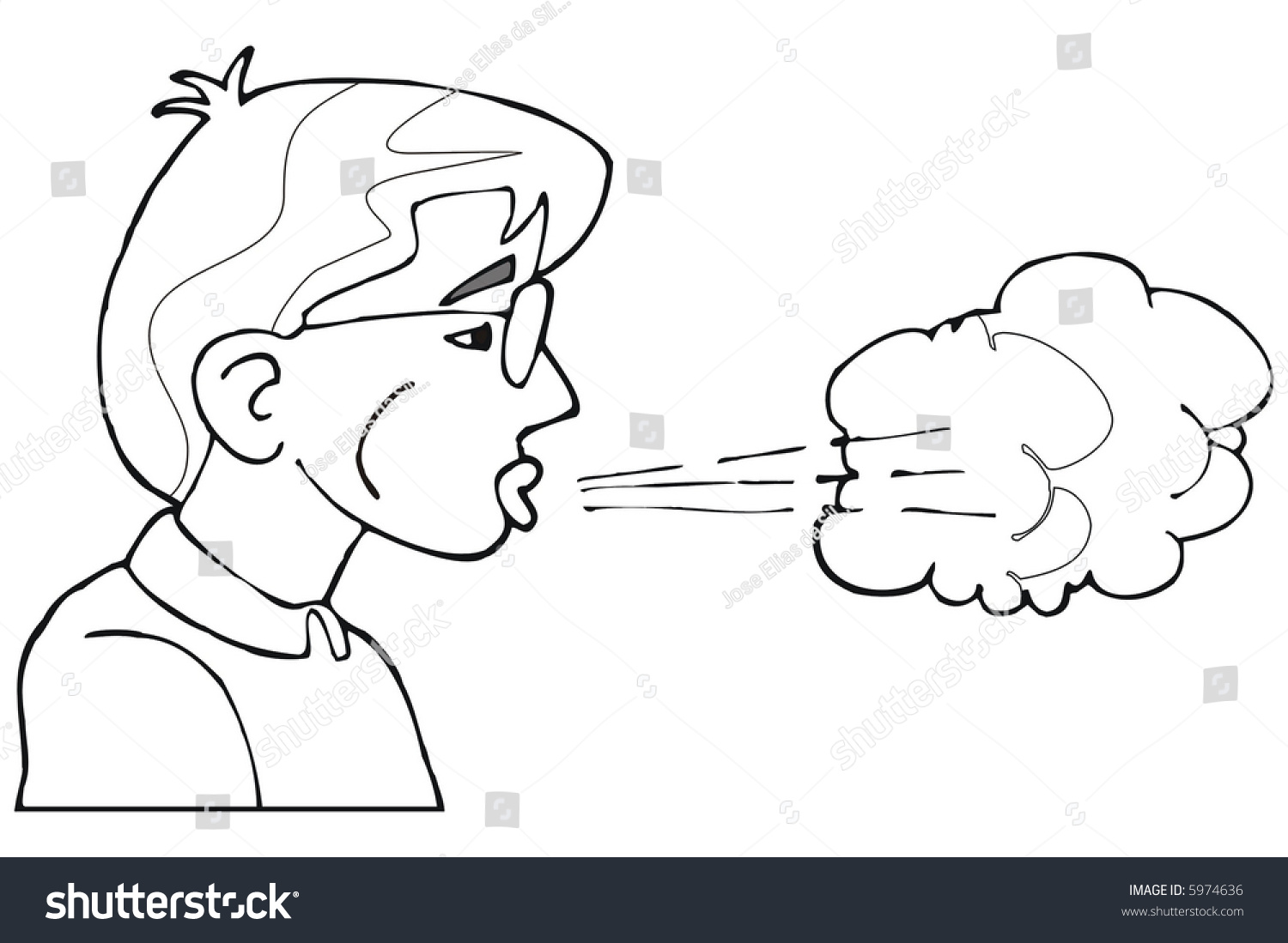 Art Illustration Black White Air Blowed Stock Vector (Royalty Free ...