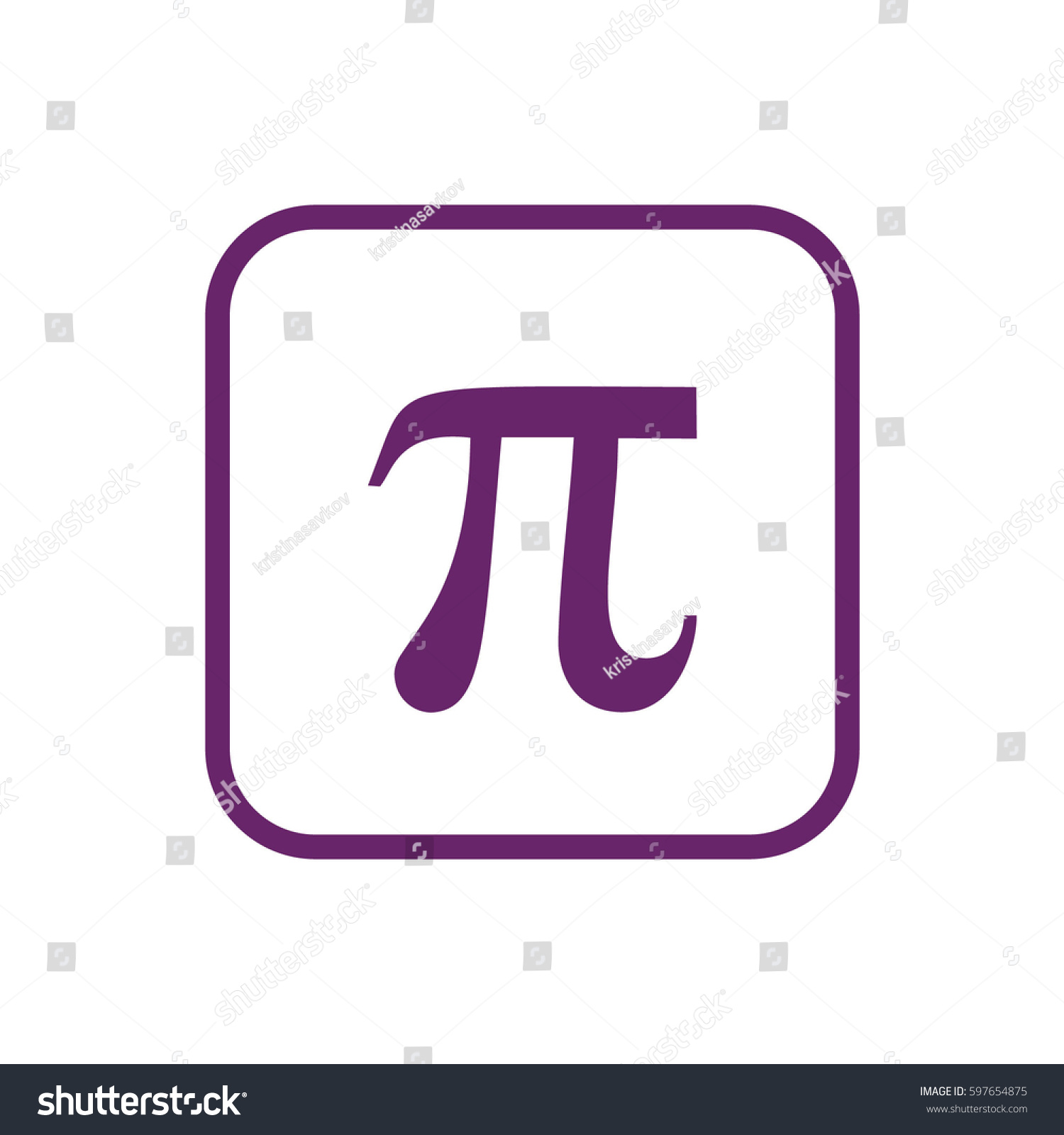 Purple Pi Vector Icon White Button Stock Vector (Royalty Free ...