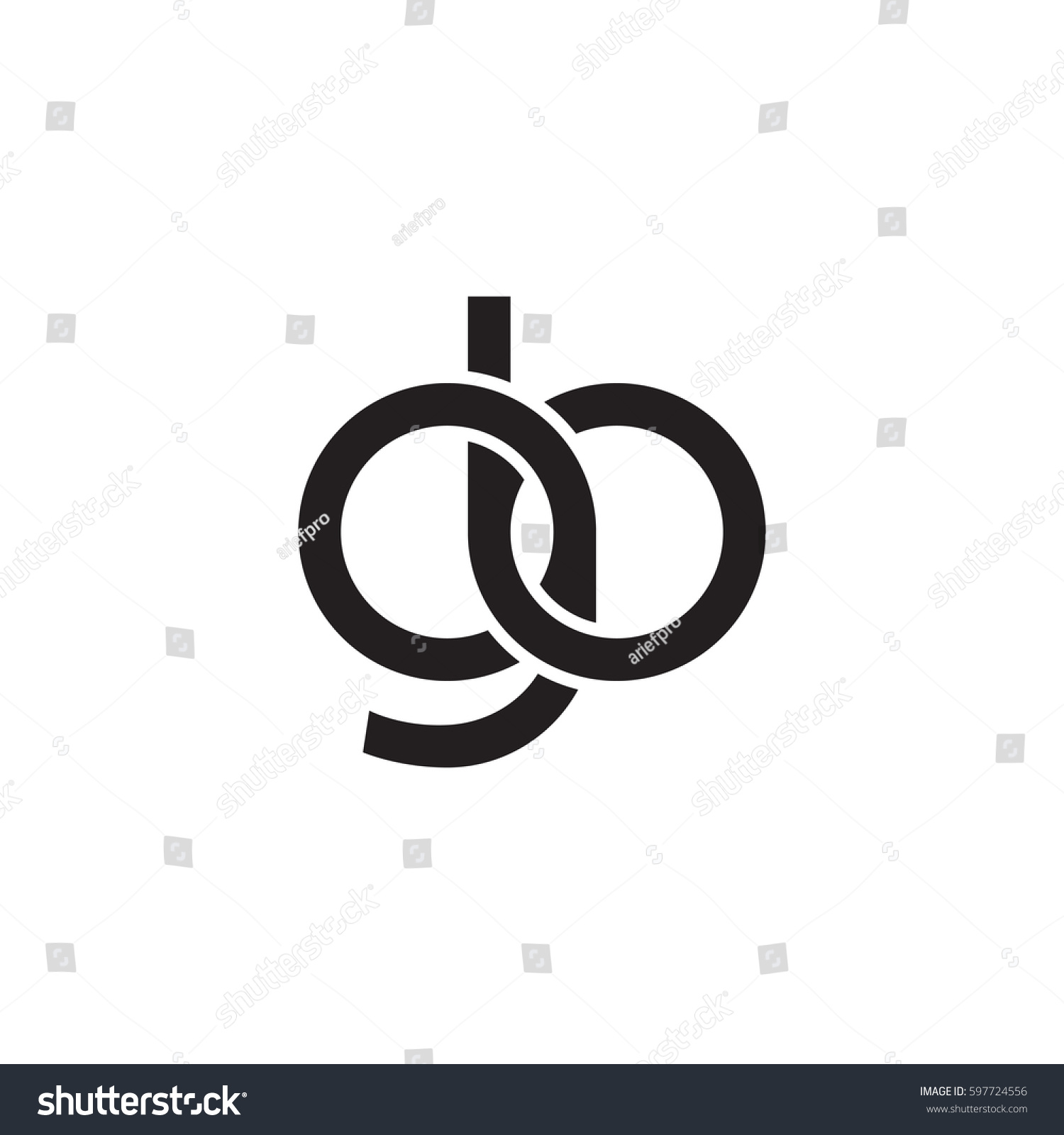 Initial Letters Gb Round Linked Chain Stock Vector (Royalty Free ...