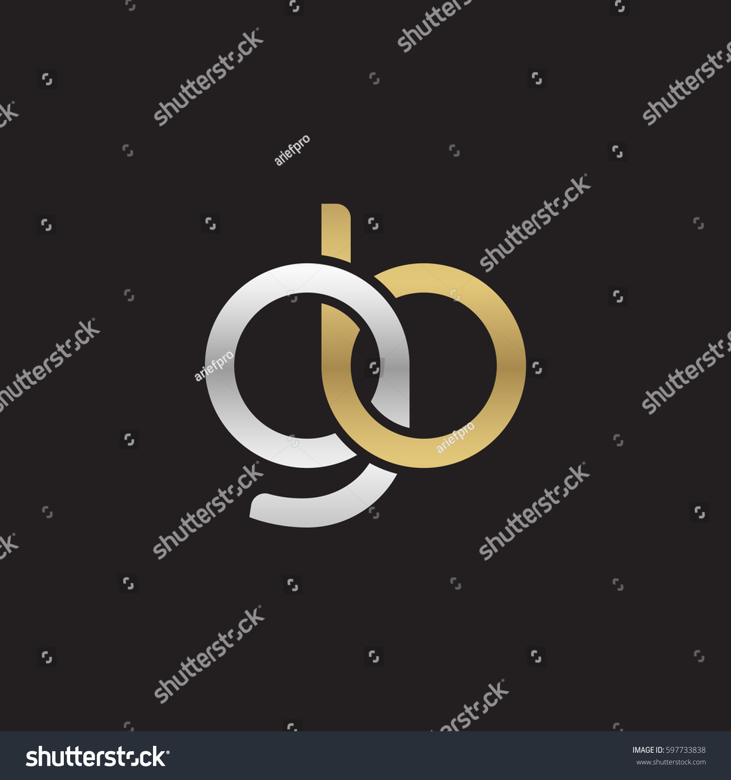 Initial Letters Gb Round Linked Chain Stock Vector (Royalty Free ...