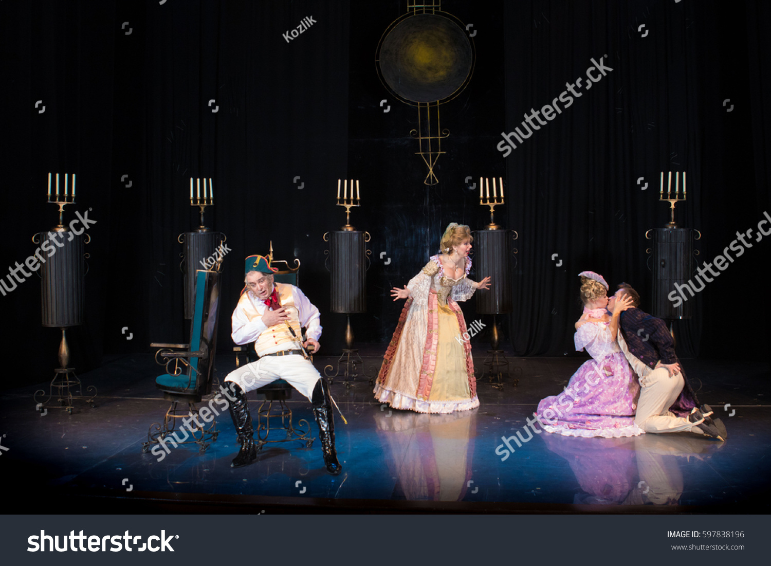 Four Actors Play Roles On Stage Stock Photo 597838196 | Shutterstock