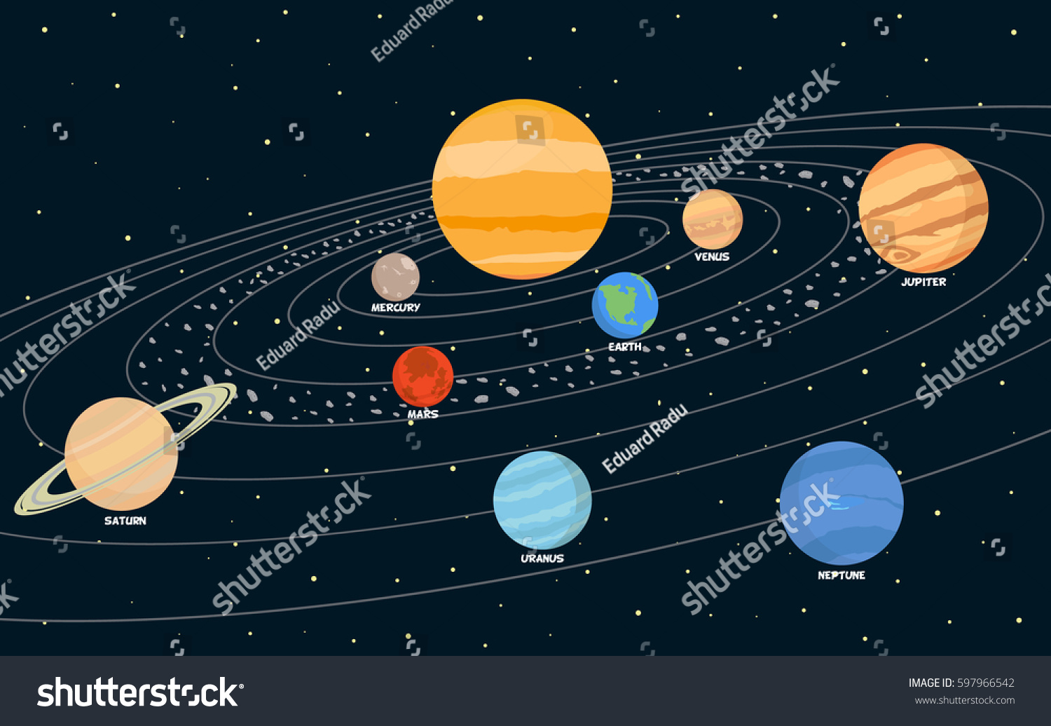 Solar System Stock Vector (Royalty Free) 597966542 | Shutterstock