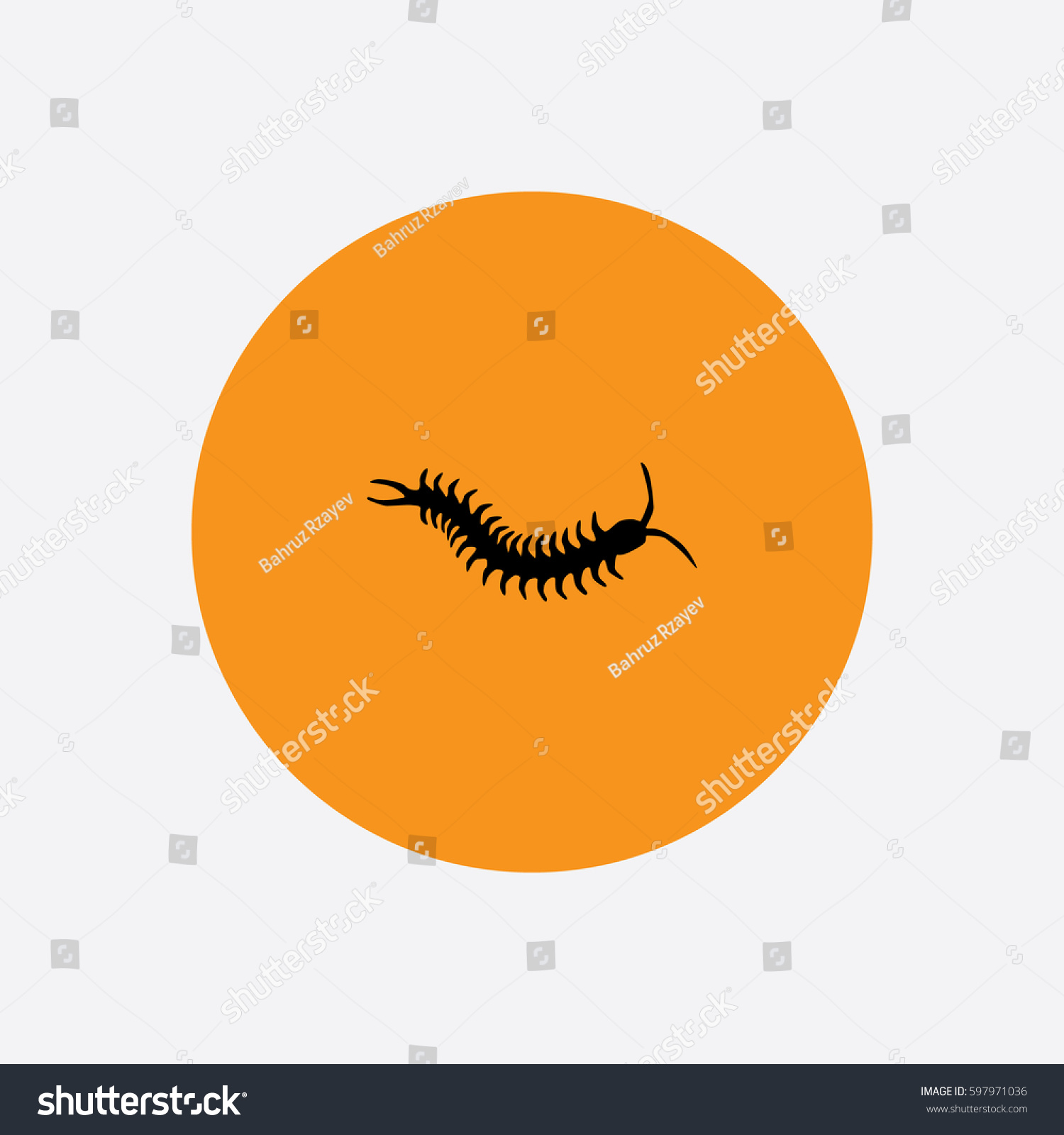 Centipede Icon Silhouette Vector Illustration Stock Vector Royalty Free Shutterstock