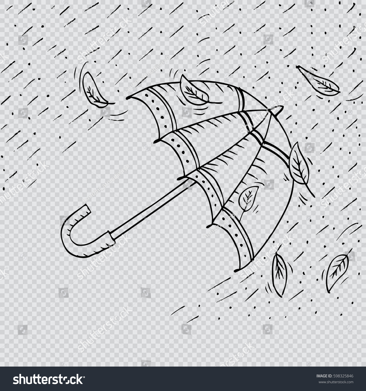 Зонт дождем эскиз