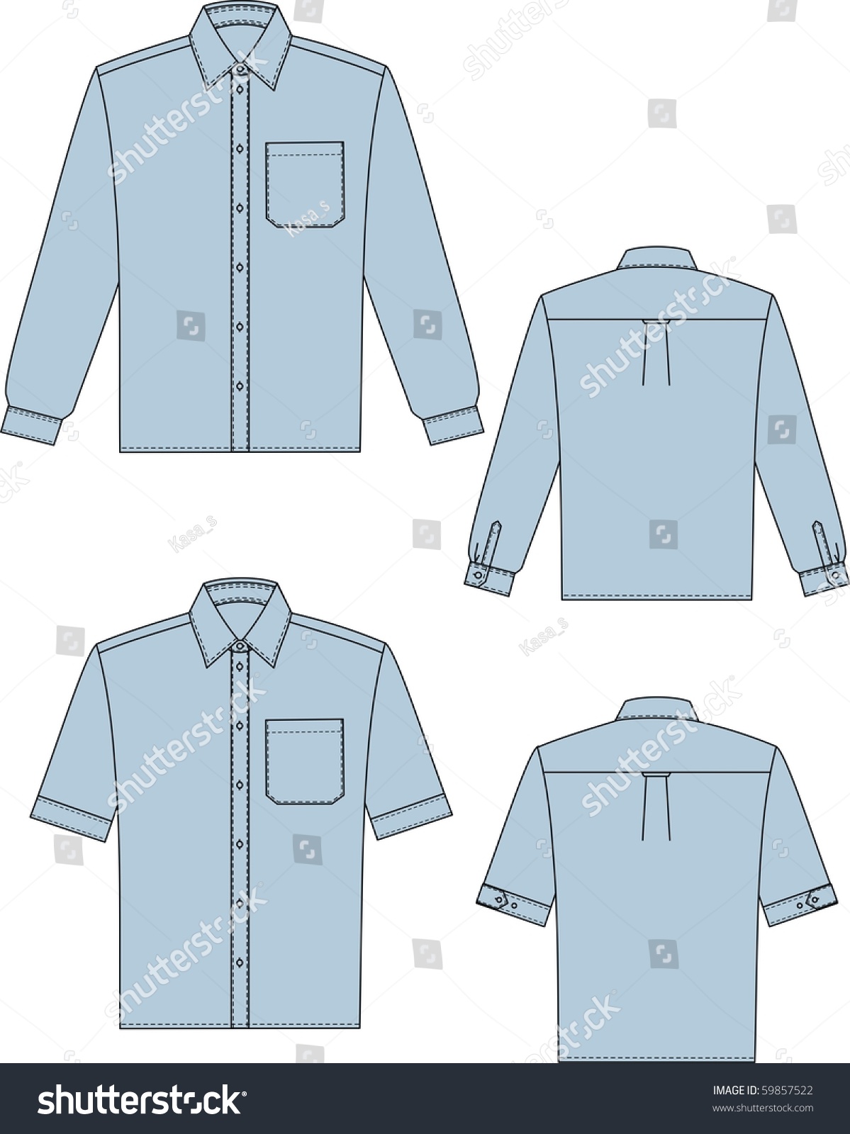 Two Variants Shirts Man Long Short Stock Vector (Royalty Free) 59857522 ...