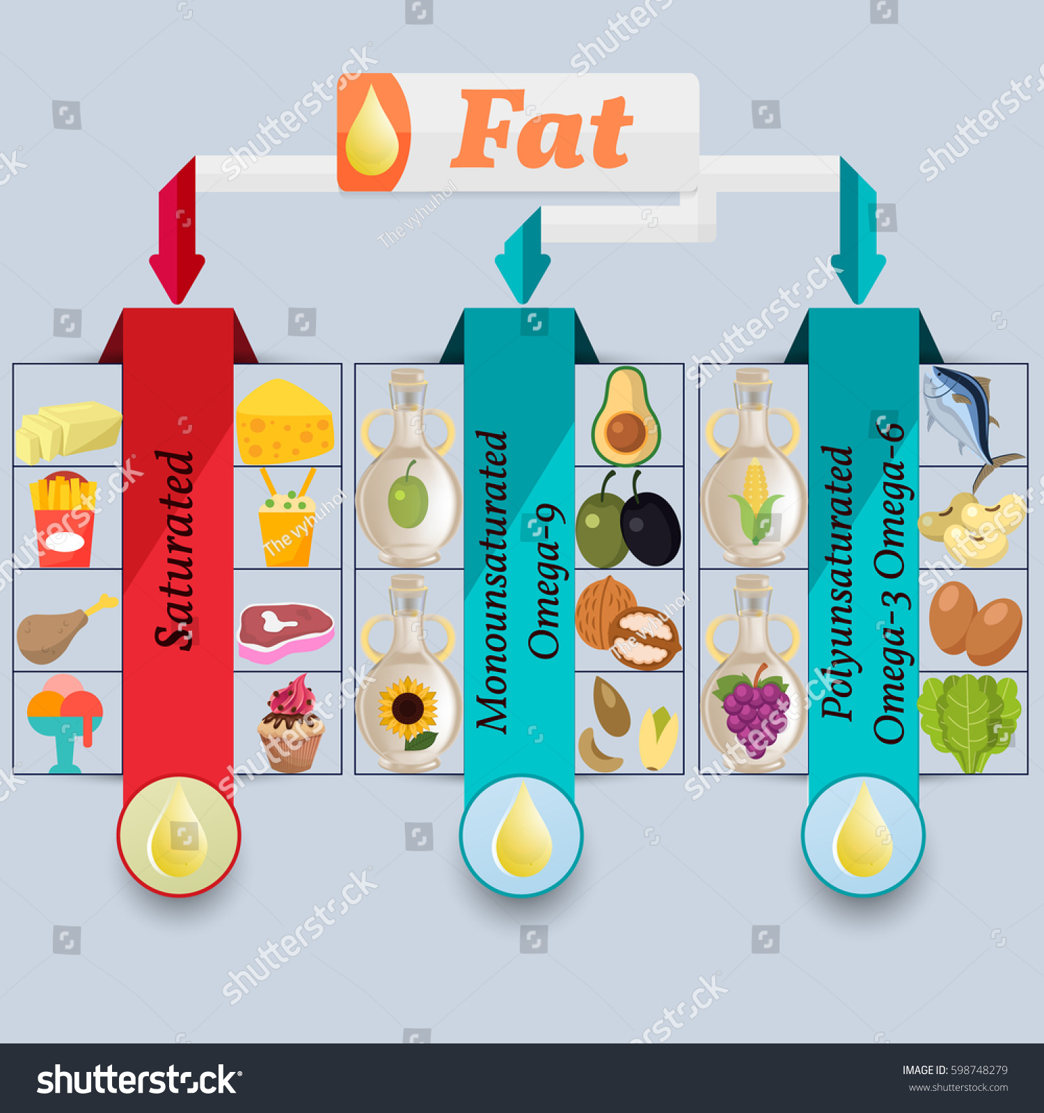 Vector Infographic Proper Nutrition Fat Saturated Stock Vector (Royalty ...