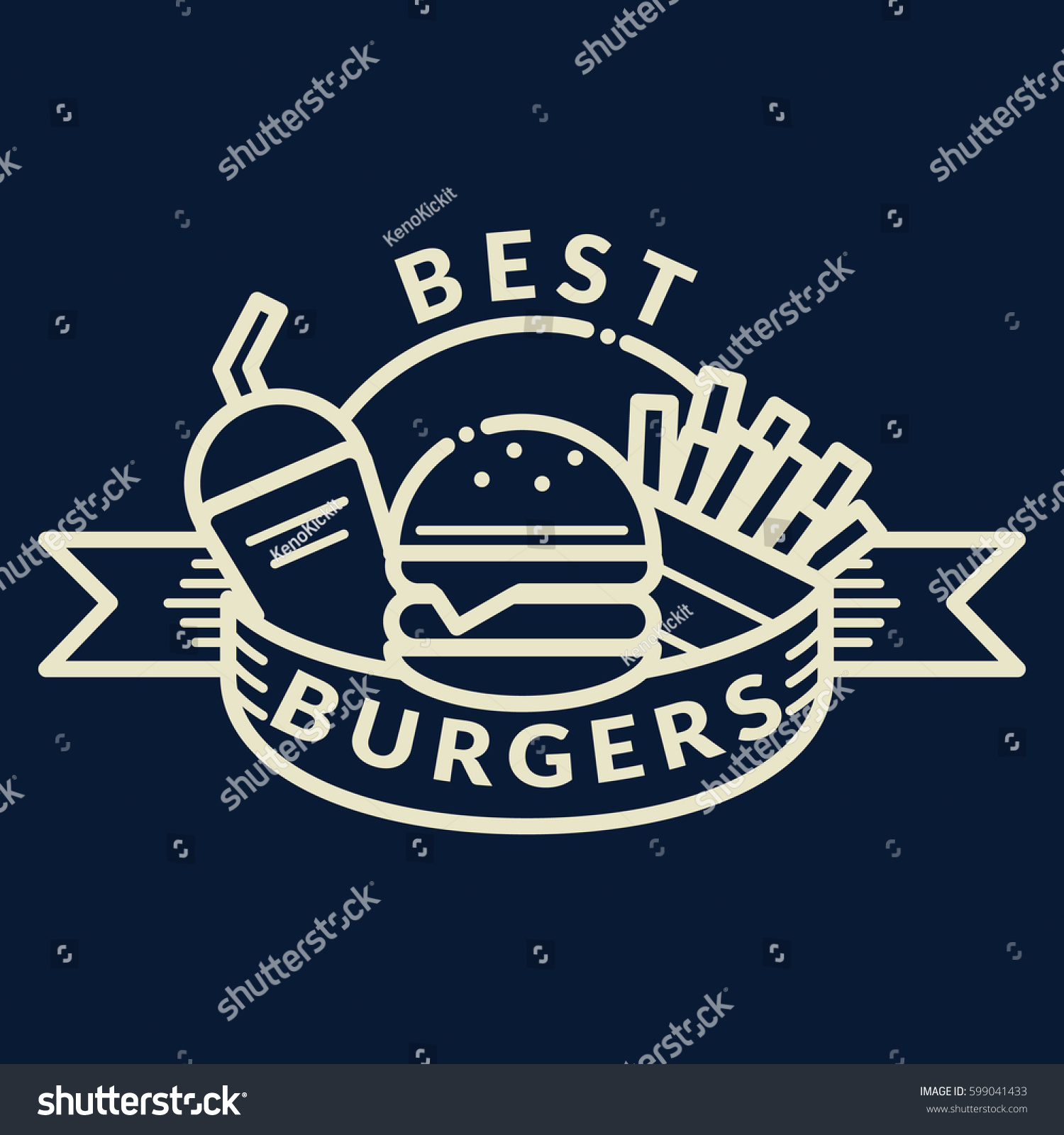 Burgers Badge Label Logo Icons Design Stock Vector (Royalty Free ...