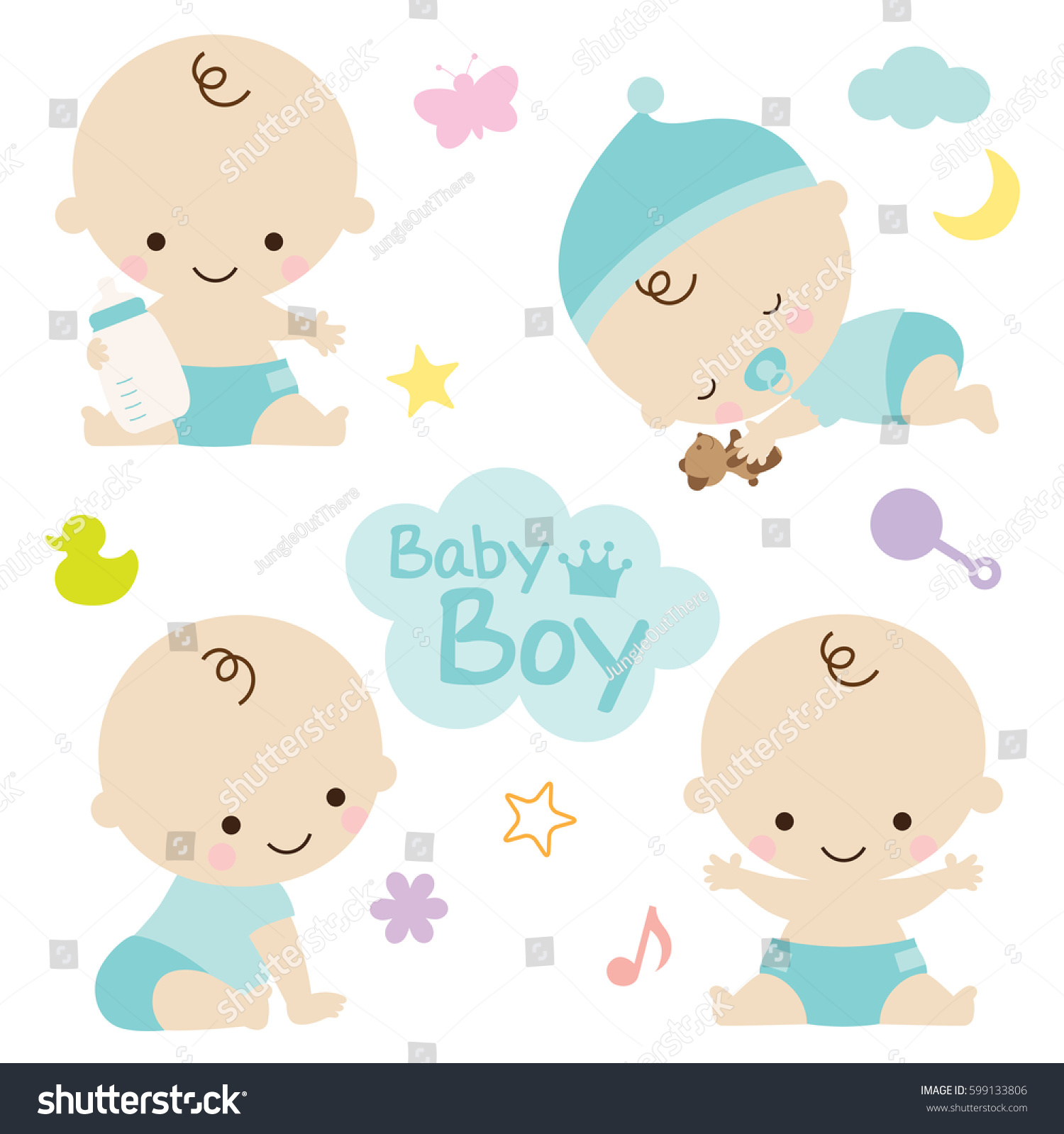 Vector Illustration Baby Boy Cute Graphic Stock Vector (Royalty Free ...