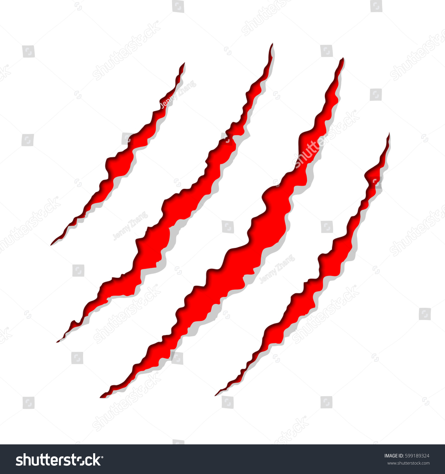 Claw Scratch On White Background Vector Stock Vector (Royalty Free ...