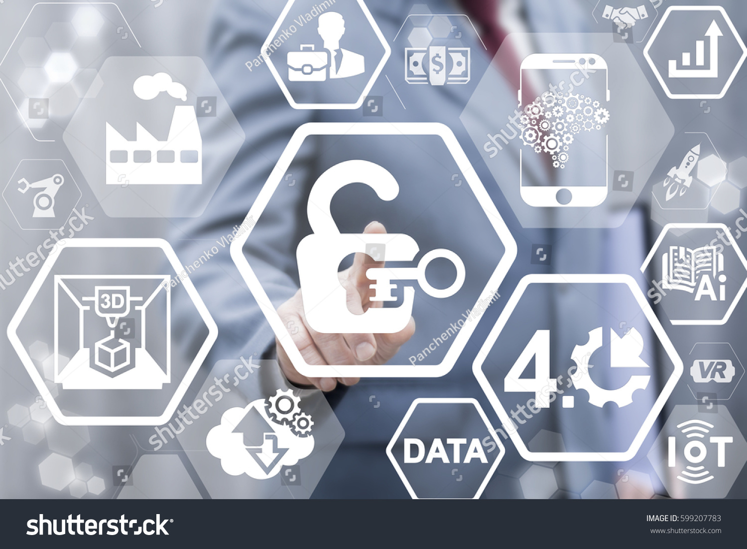 Security Iot Ai Computing Industry 40 Stock Photo 599207783 | Shutterstock