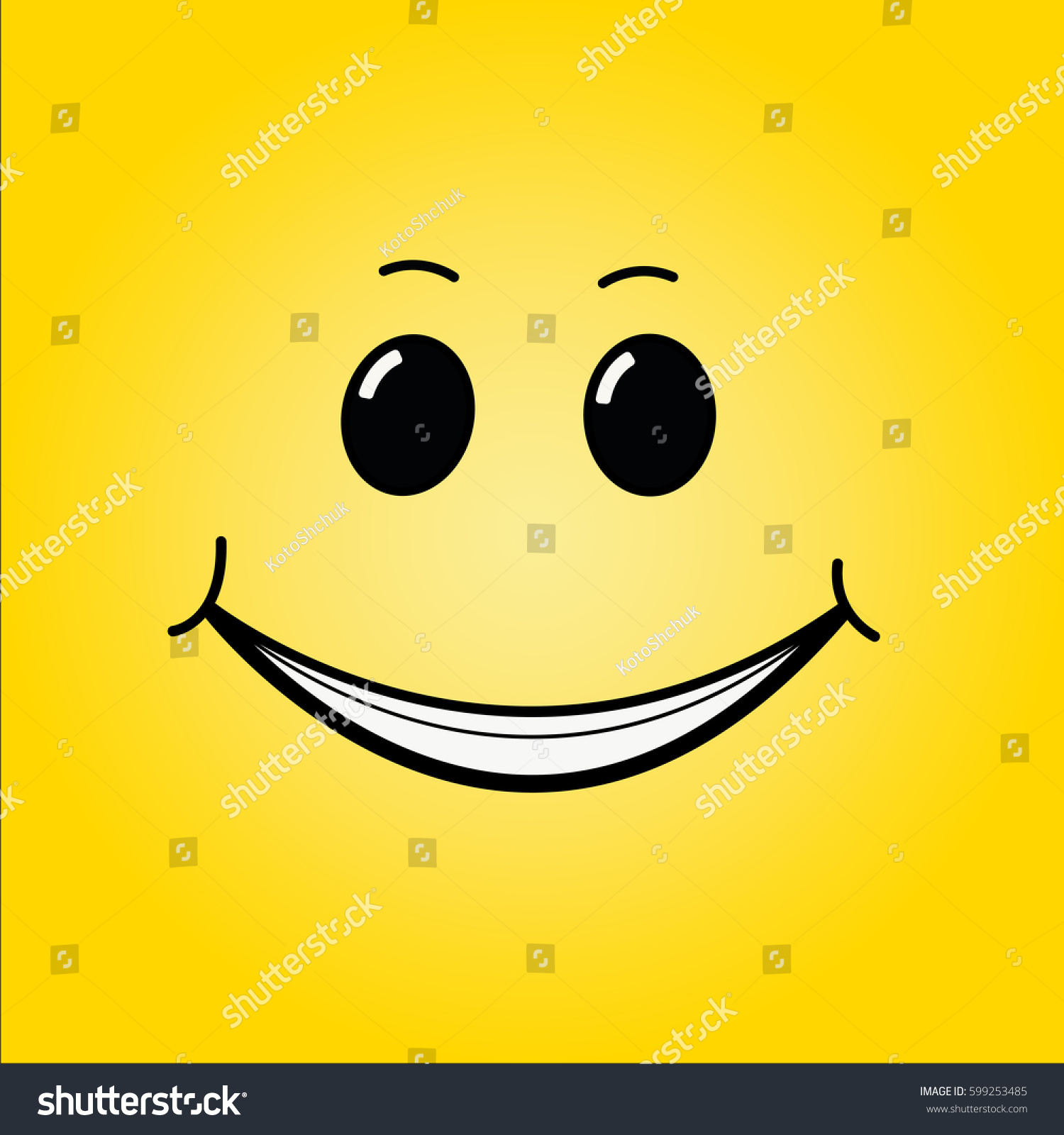 Smile On Yellow Background Happy Mood Stock Vector (Royalty Free ...