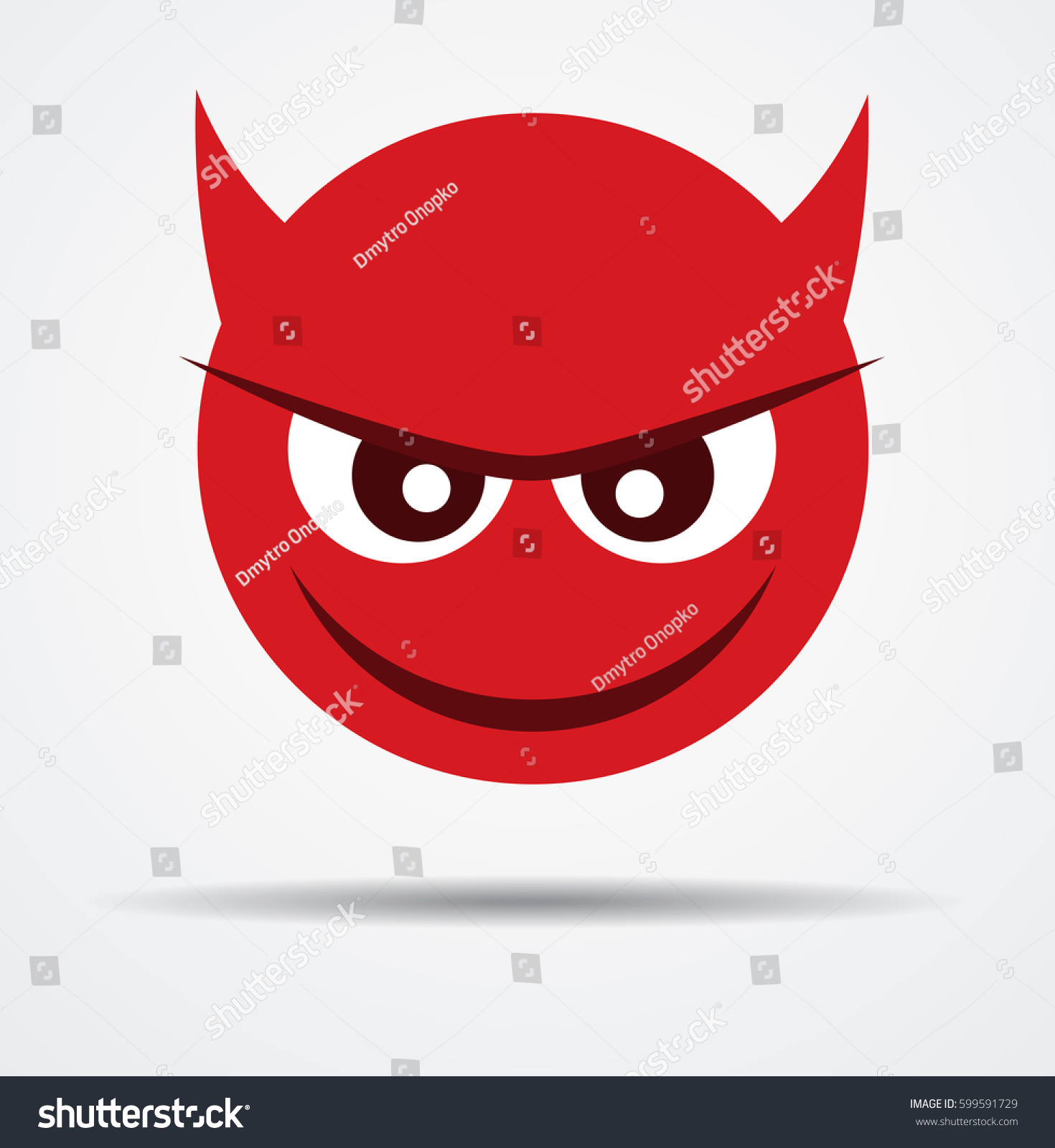 Devil Emoticon Flat Design Stock Vector (Royalty Free) 599591729 ...