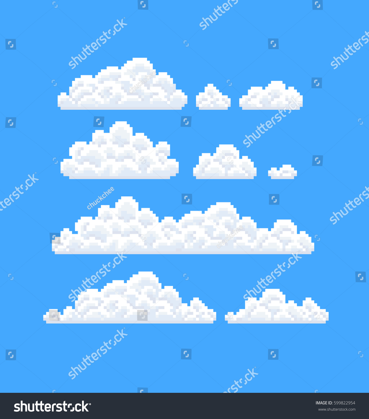 Set Clouds Different Size Shape Stock Vector (Royalty Free) 599822954 ...