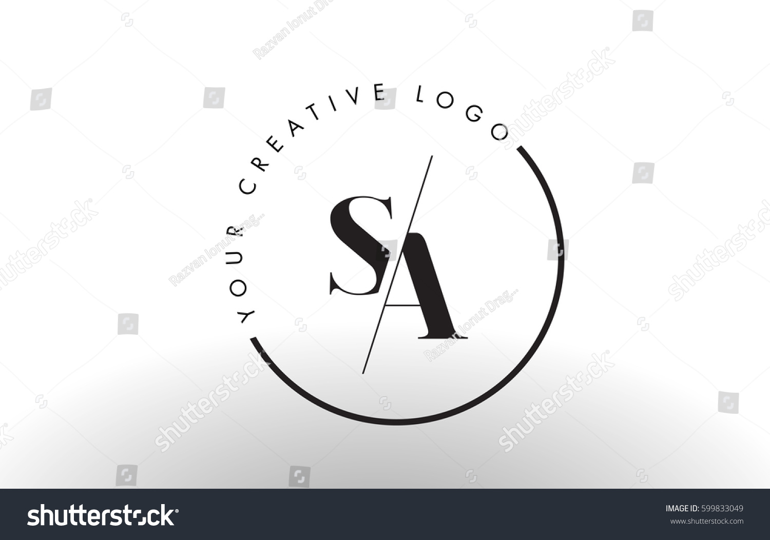 Sa Letter Logo Design Creative Intersected Stock Vector (Royalty Free ...