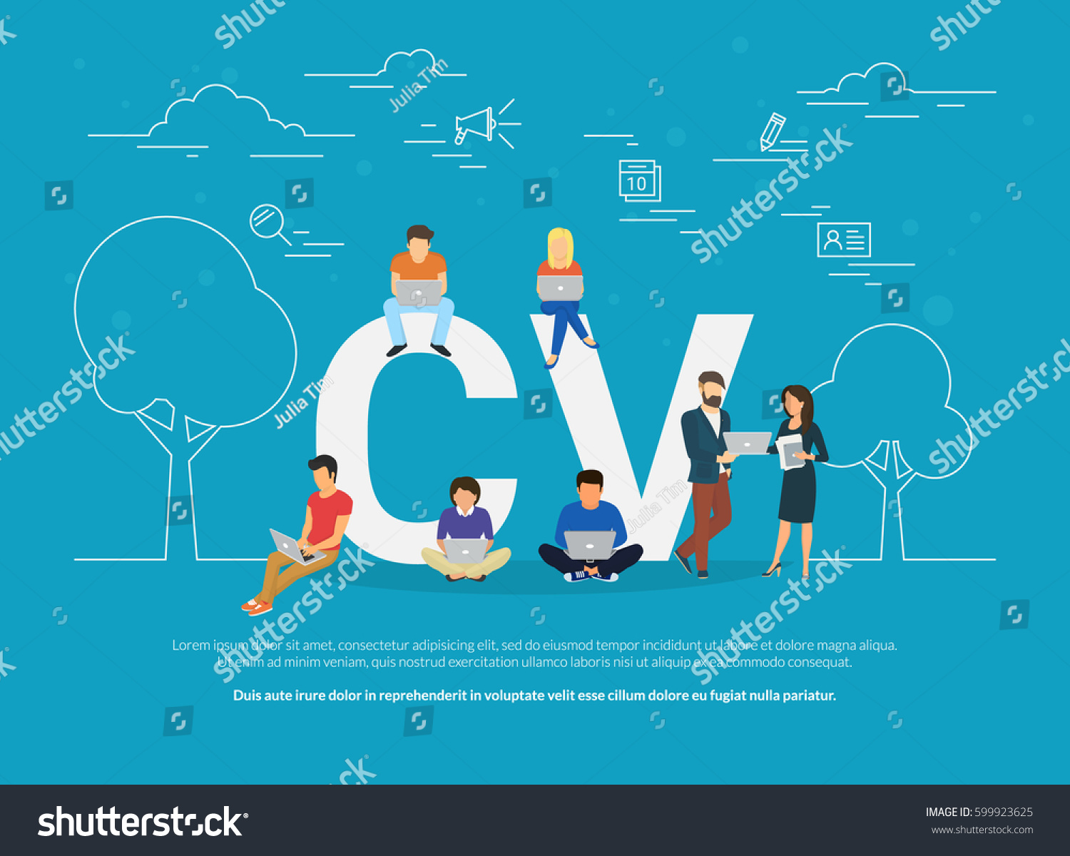 Cv Concept Vector Illustration Business People Stock Vector (Royalty ...