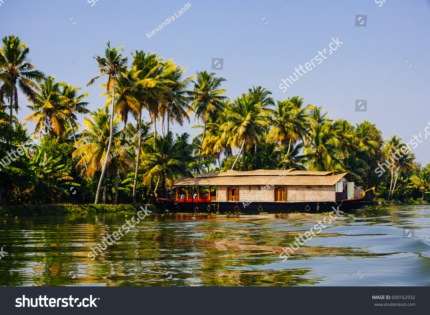 Travel Tourism Kerala Background Houseboat On Stock Photo 600162932 ...