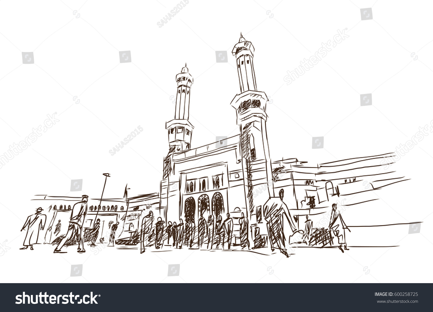 Мечеть Аль-харам в Мекке вектор