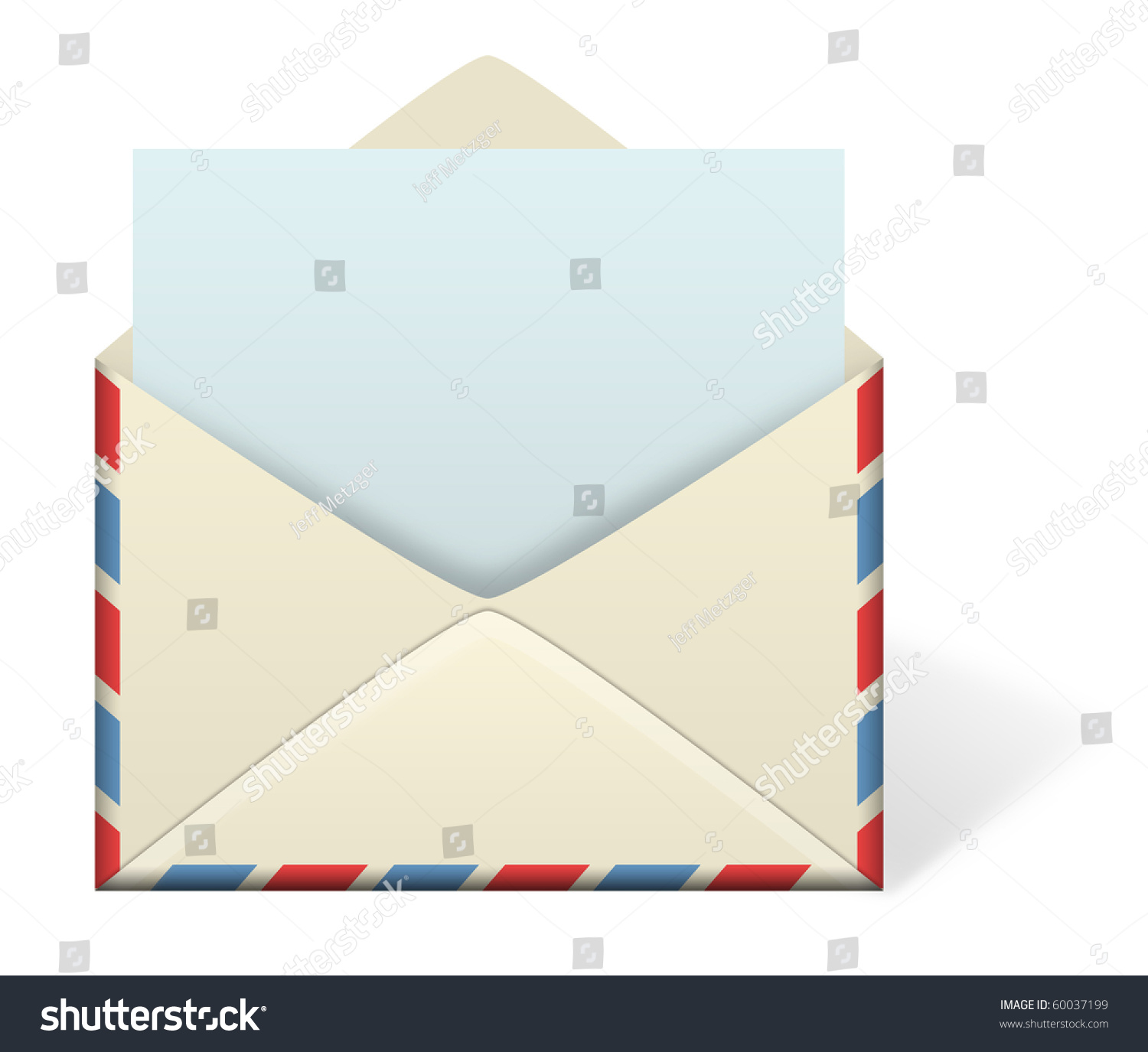 Illustration Envelope Open Emerging Piece Paper Stock Illustration ...